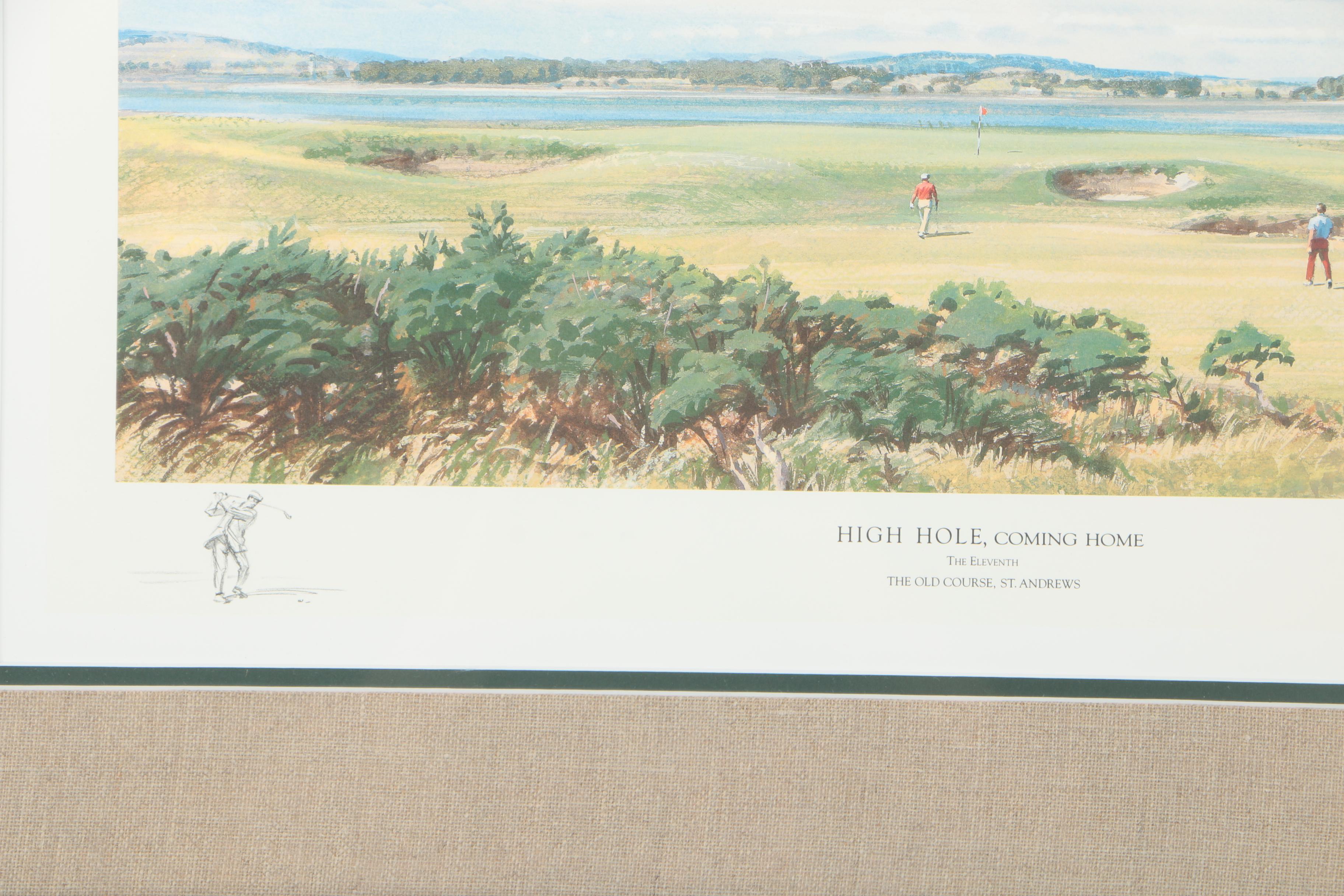 Arthur Weaver Limited Edition Offset Lithograph of St. Andrews "High Hole, Coming Home"