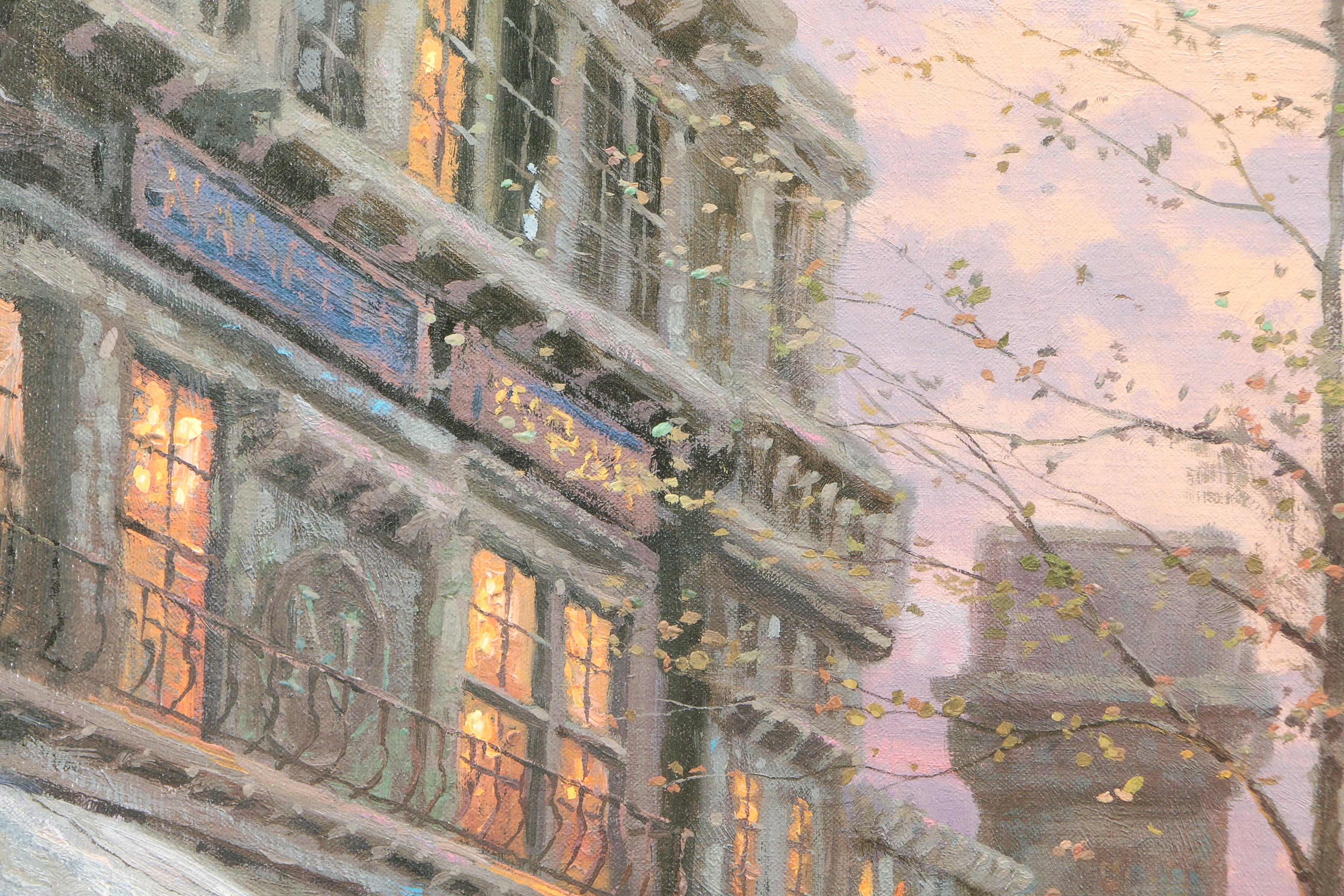 Thomas Kinkade Giclee Print on Canvas "Boulevard Lights, Paris"