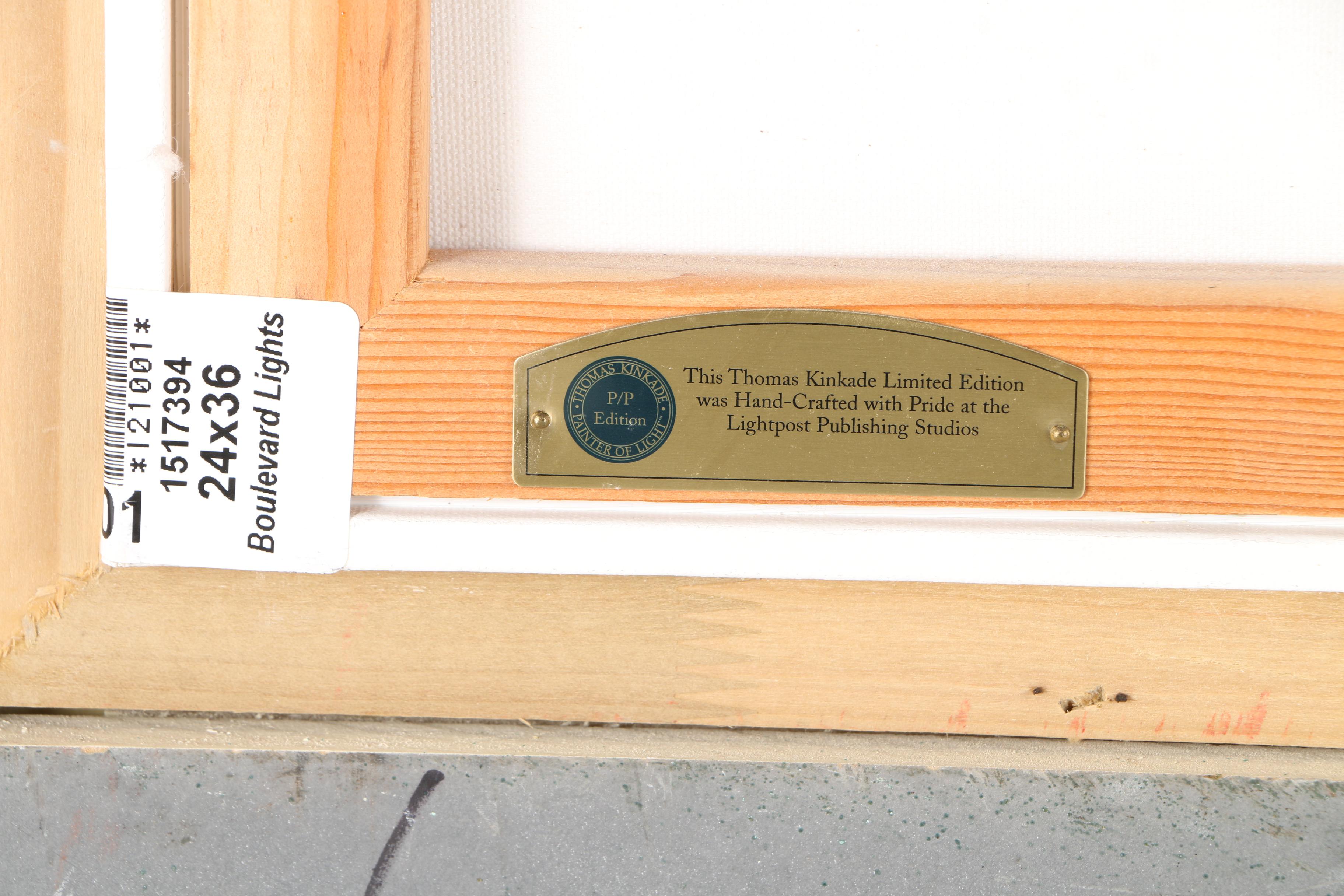 Thomas Kinkade Giclee Print on Canvas "Boulevard Lights, Paris"