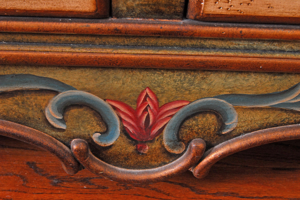 Floral Painted Louis XV Style Chest of Drawers