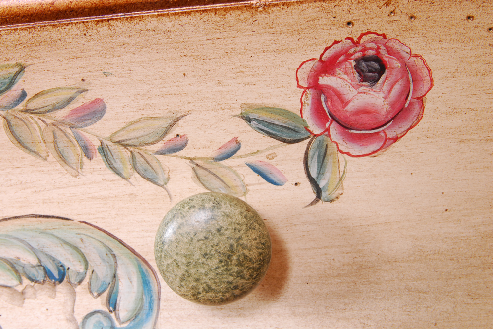 Floral Painted Louis XV Style Chest of Drawers