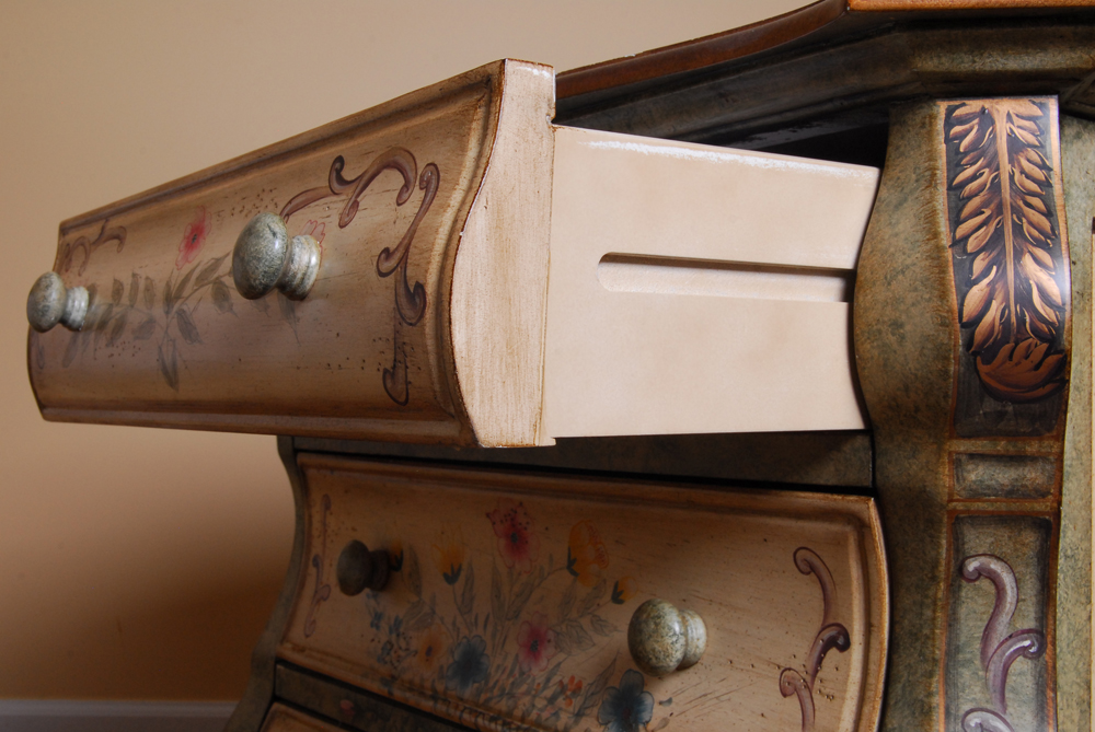 Floral Painted Louis XV Style Nightstand
