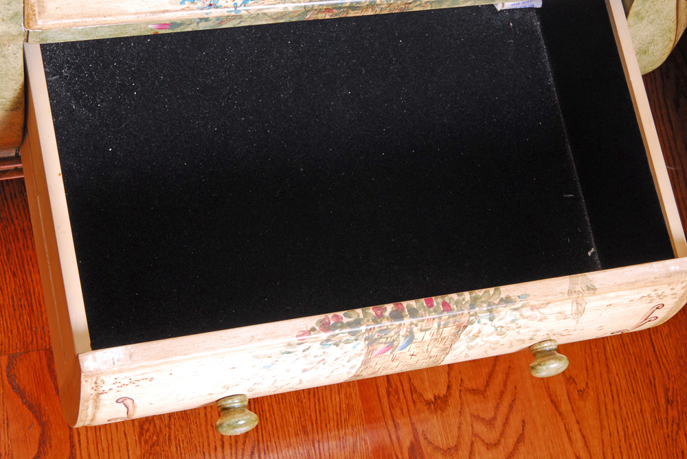 Floral Painted Louis XV Style Nightstand