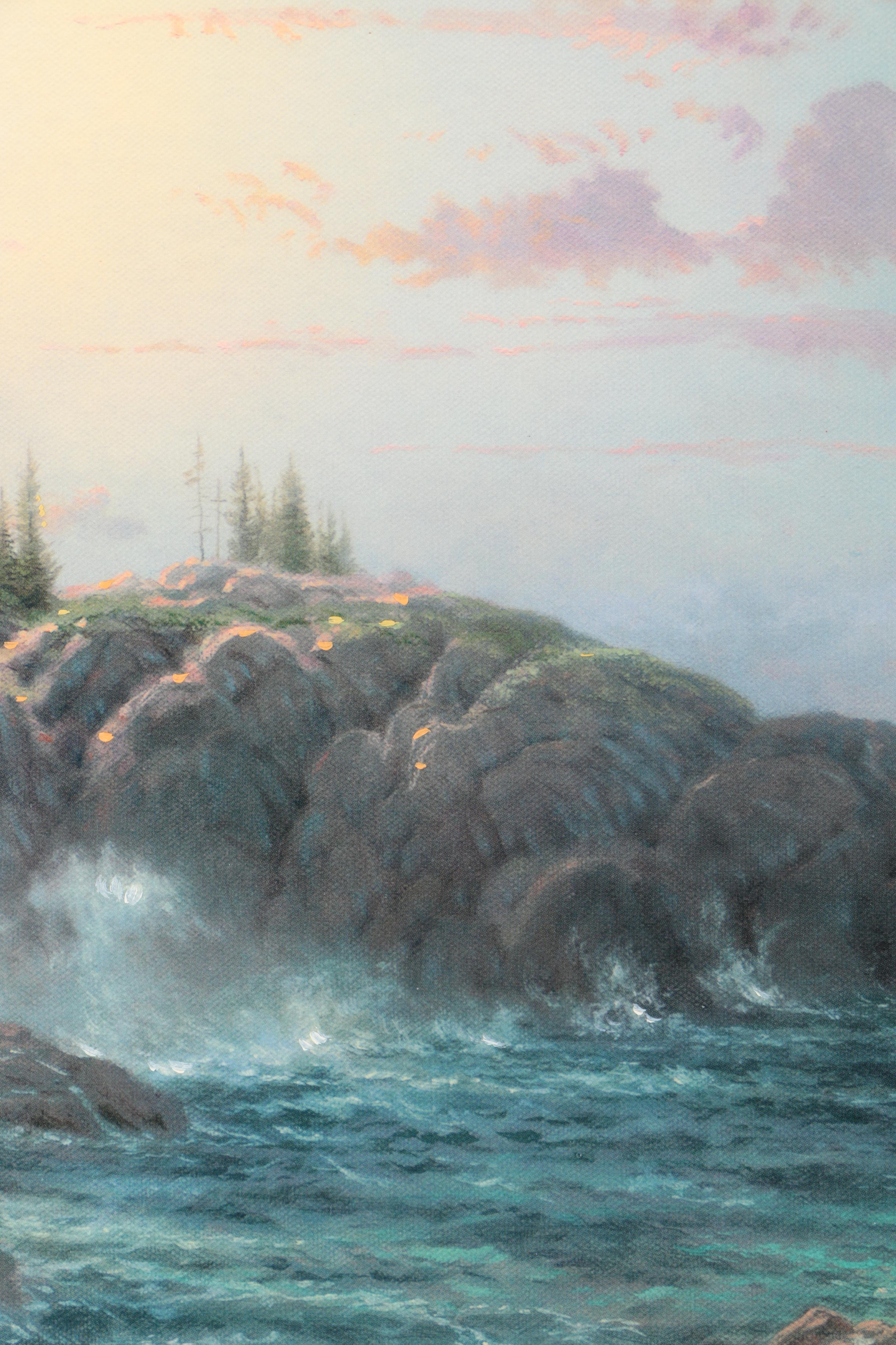 Thomas Kinkade Limited Edition Embellished Offset Lithograph on Canvas "Clearing Storms"