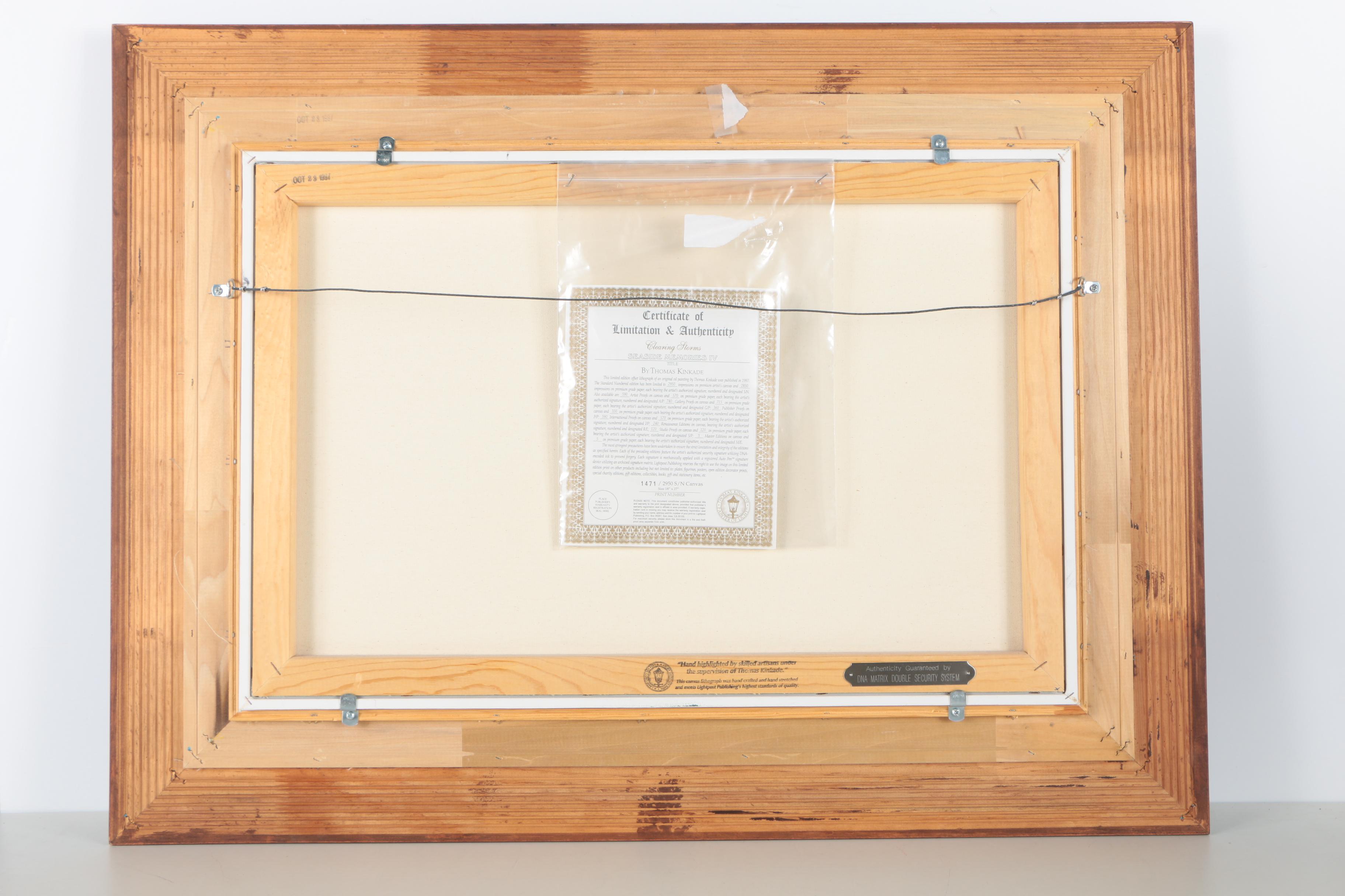 Thomas Kinkade Limited Edition Embellished Offset Lithograph on Canvas "Clearing Storms"