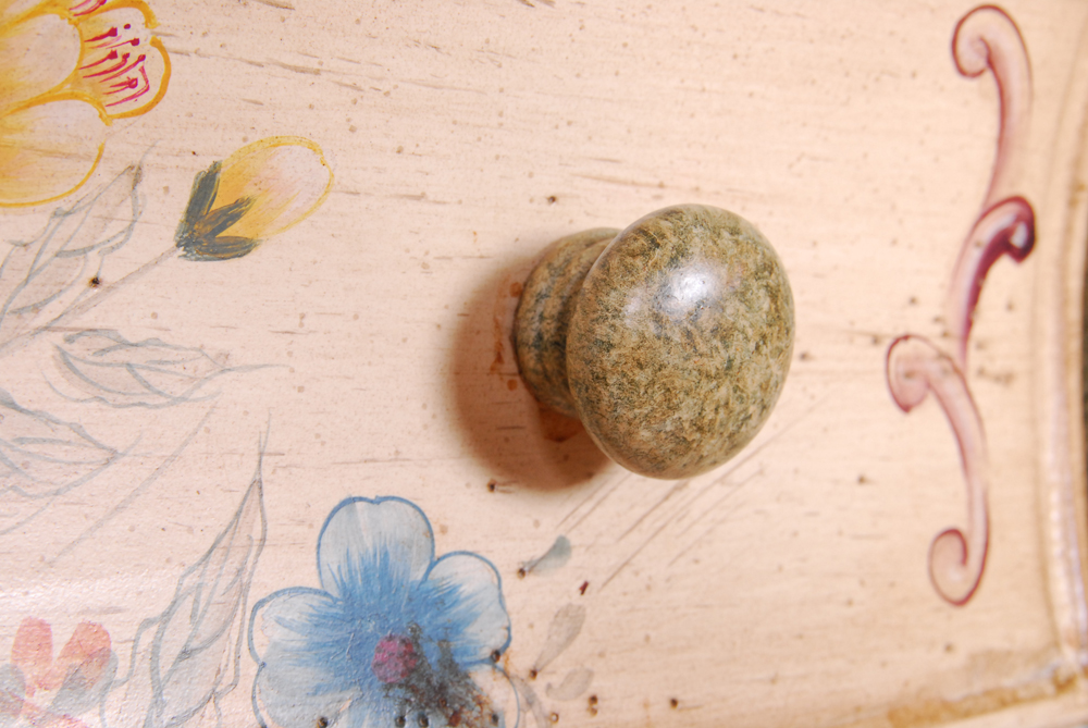 Floral Painted Louis XV Style Nightstand