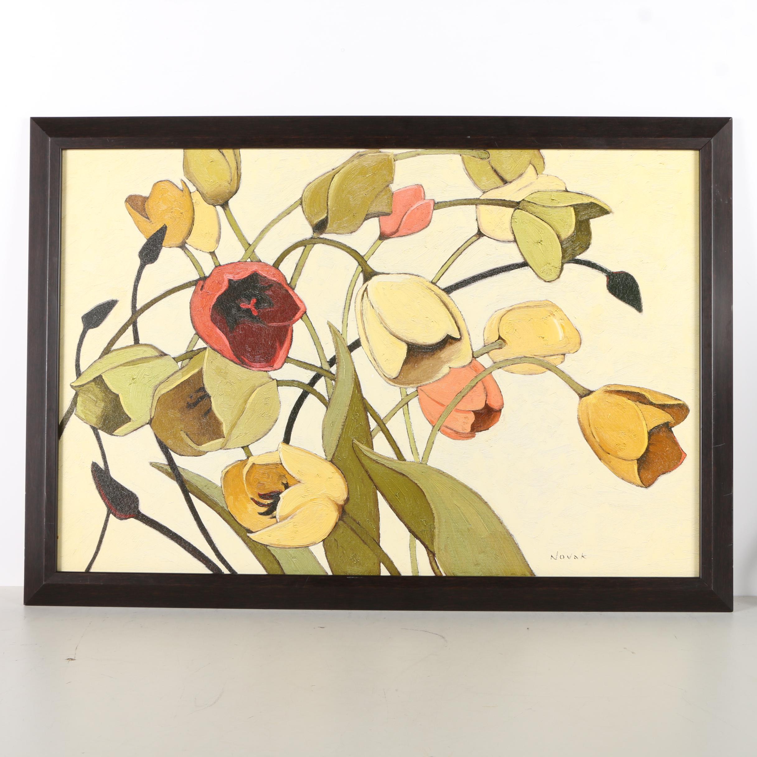 Offset Lithograph on Board After Shirley Novak's "Tulip Toss"