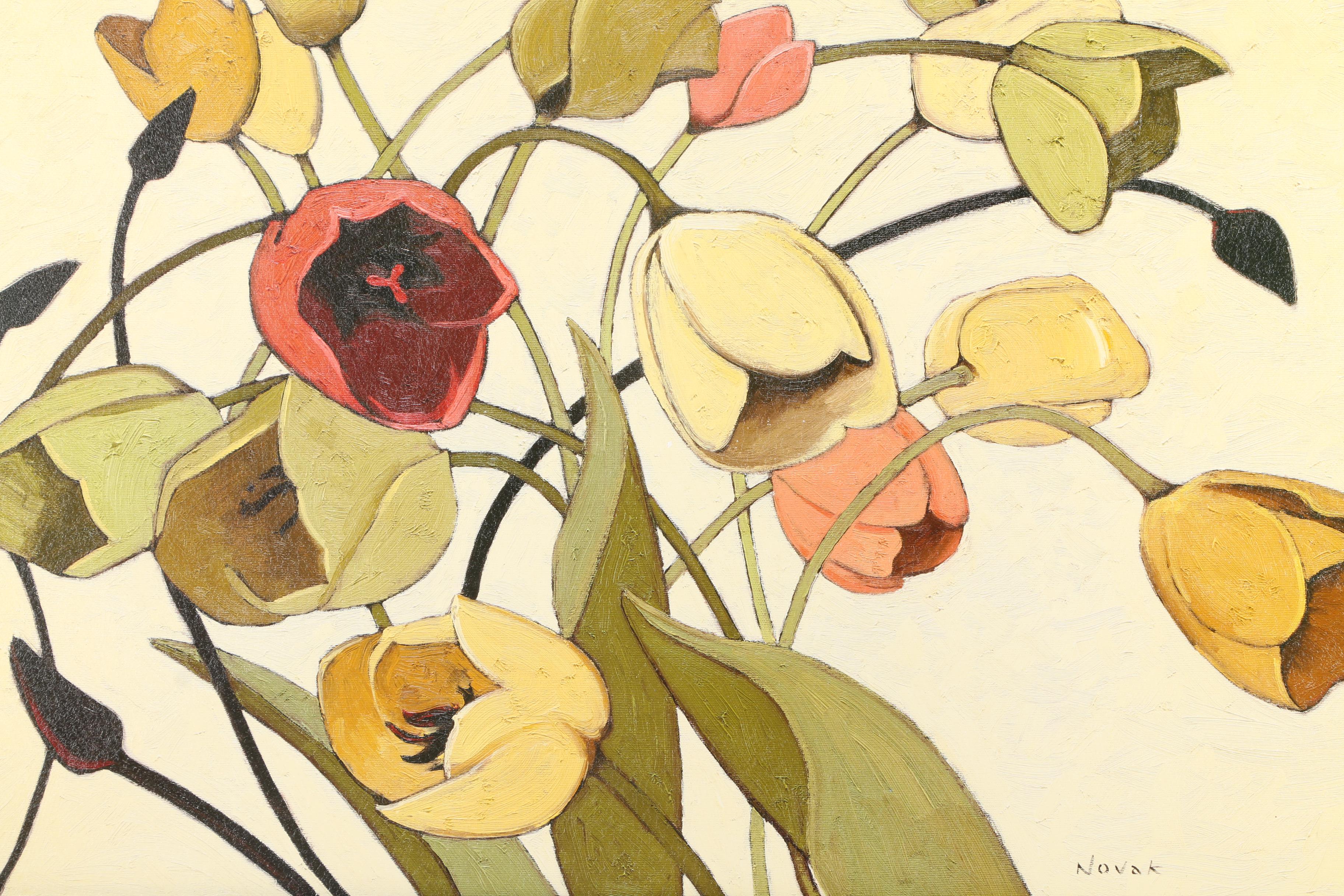 Offset Lithograph on Board After Shirley Novak's "Tulip Toss"