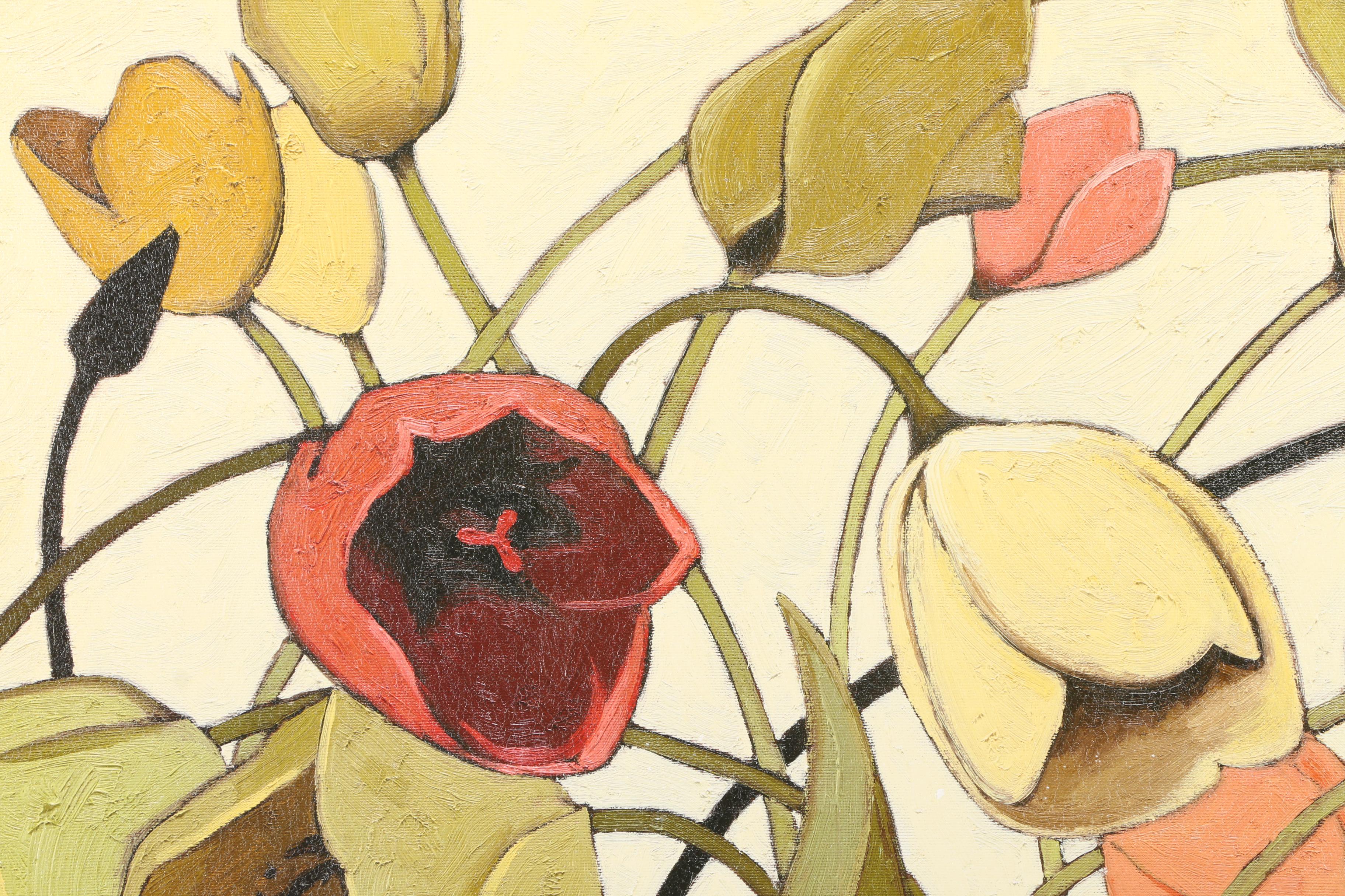 Offset Lithograph on Board After Shirley Novak's "Tulip Toss"