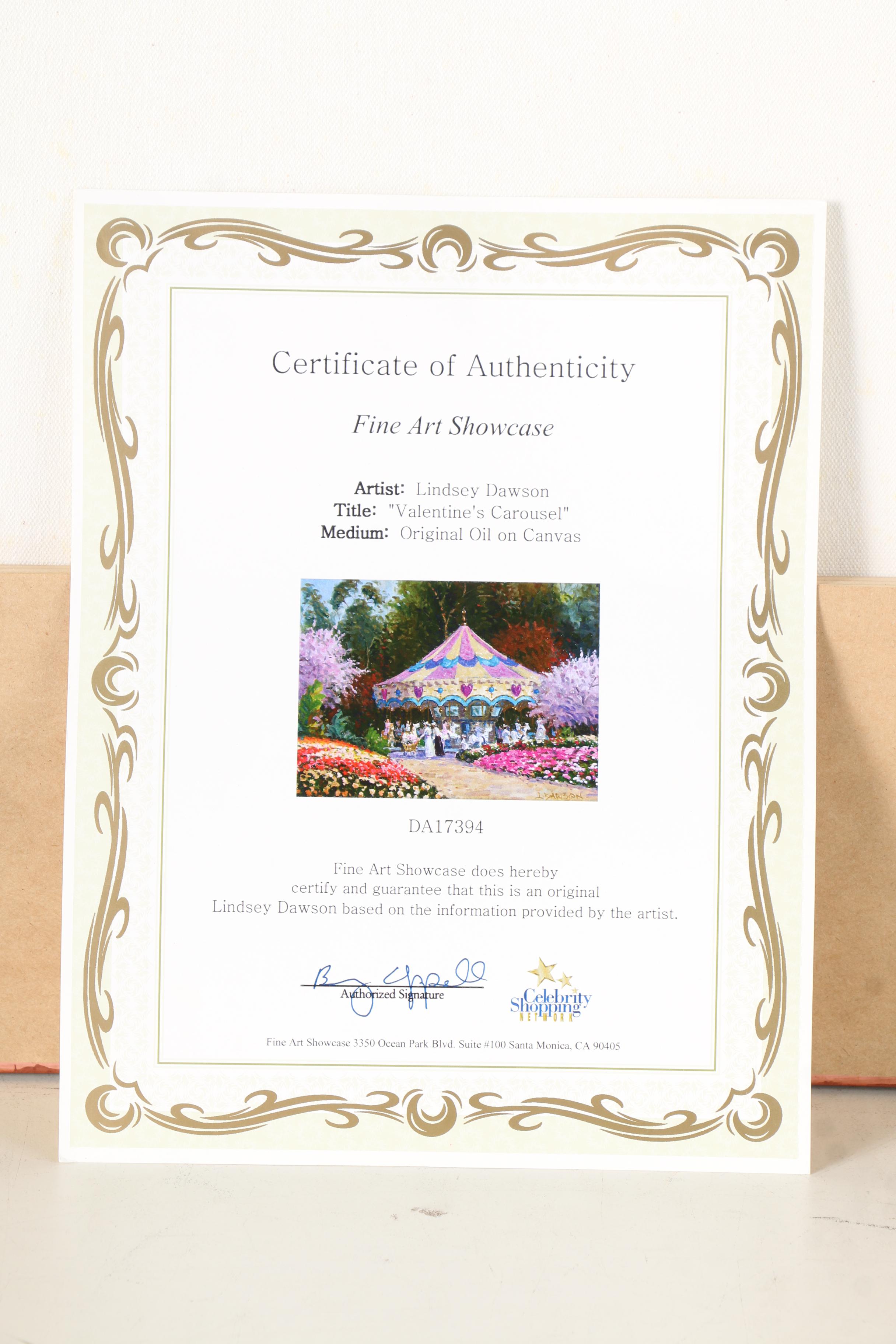 Lindsey Dawson Oil Painting on Canvas "Valentine's Carousel"