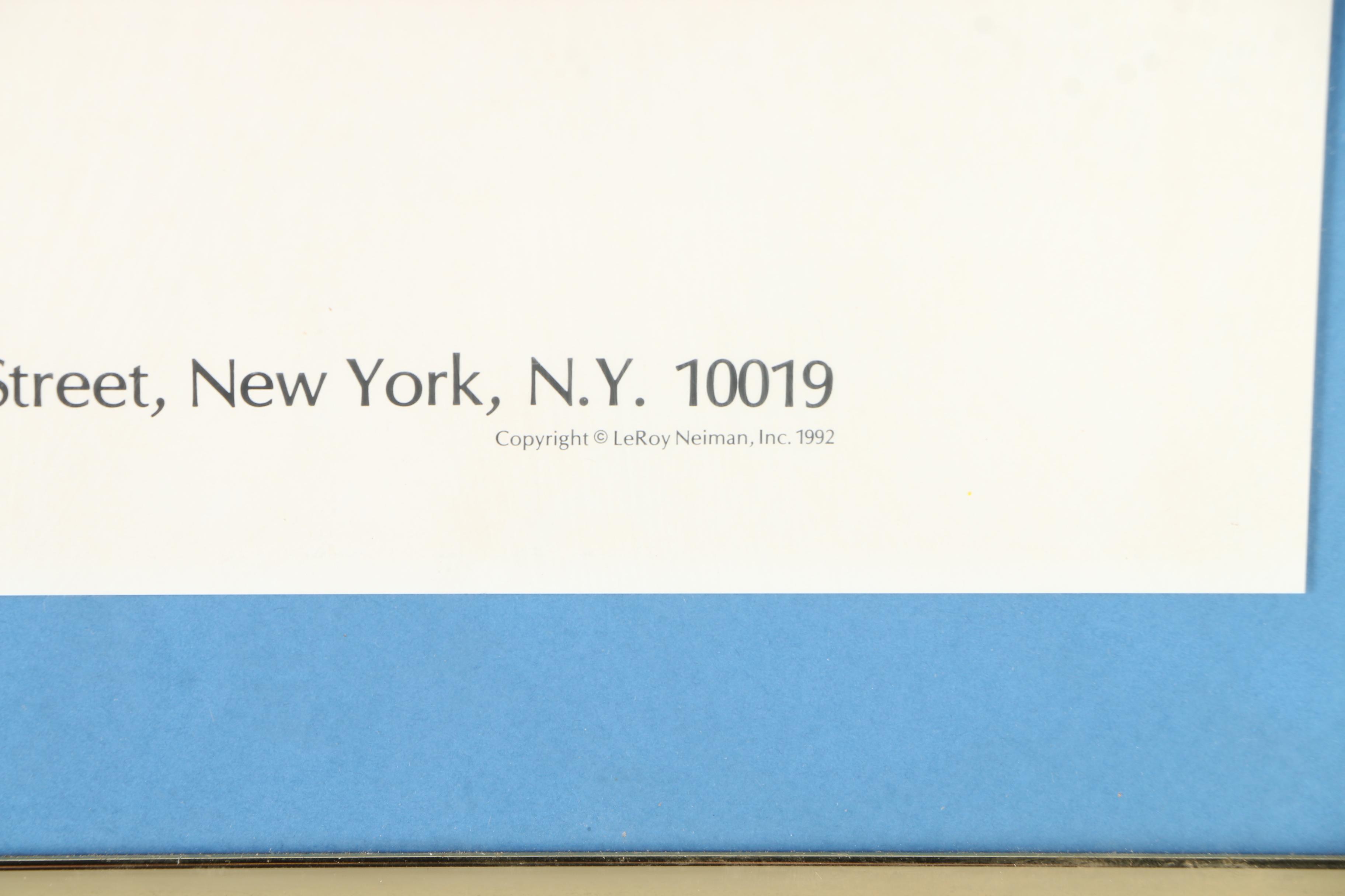 Offset Lithograph Poster After LeRoy Neiman's Portrait of Steve Garvey at Bat