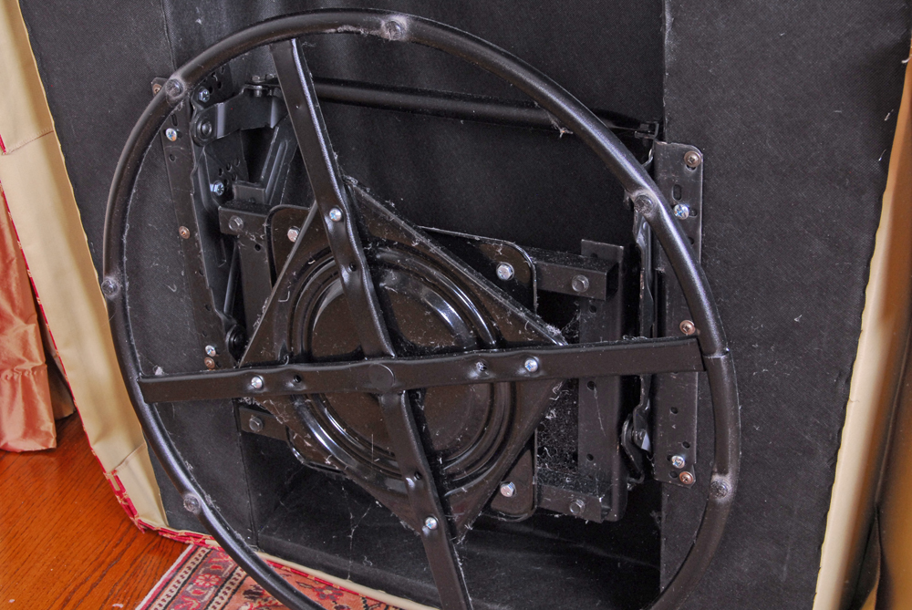 Upholstered Red Sofa Chair with Swivel Base