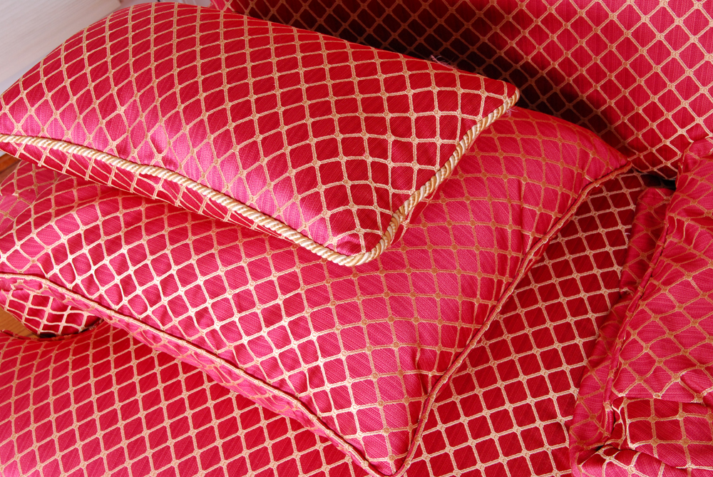 Upholstered Red Sofa Chair with Swivel Base