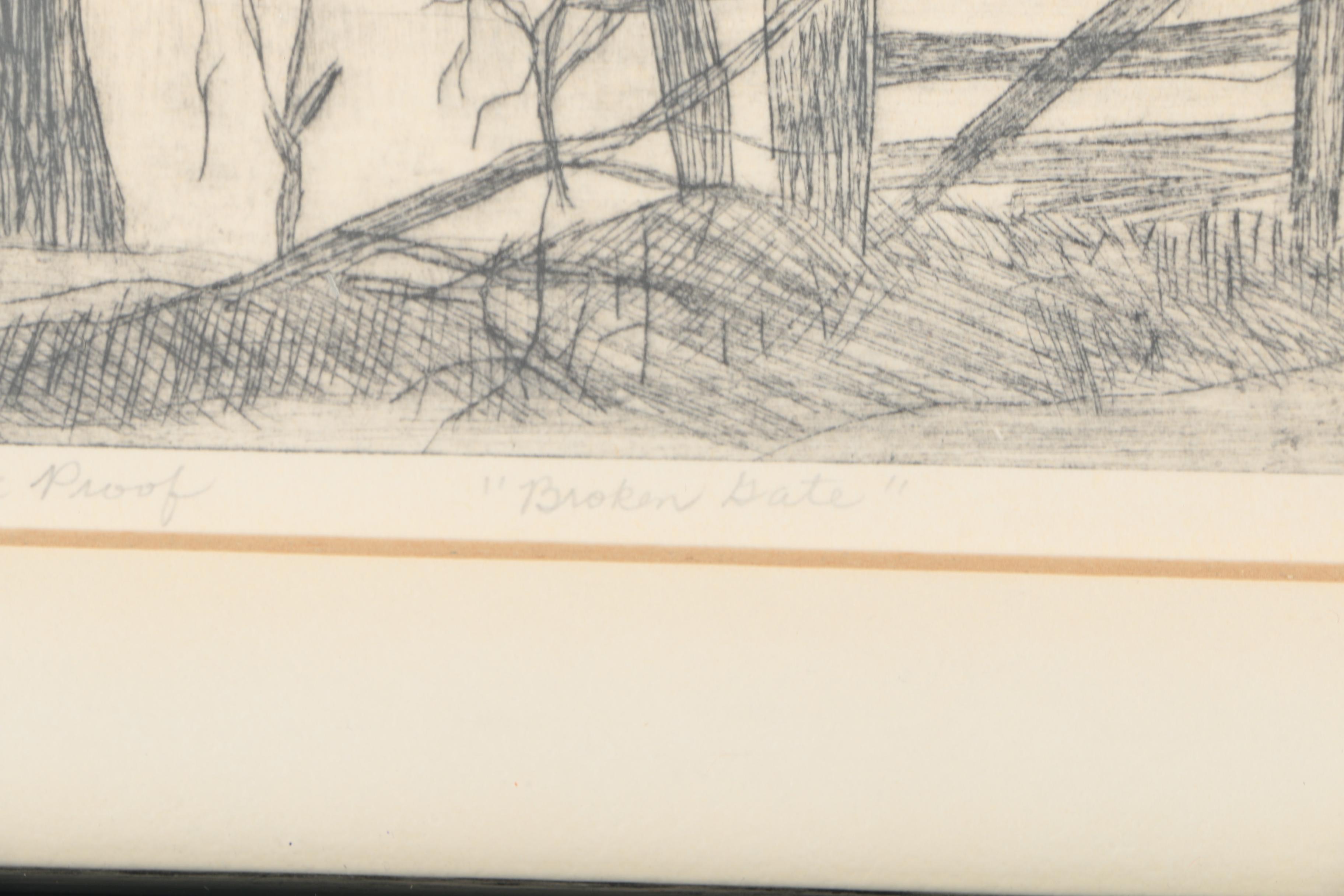 Diane Gray Artist's Proof Lithograph "Broken Gate"