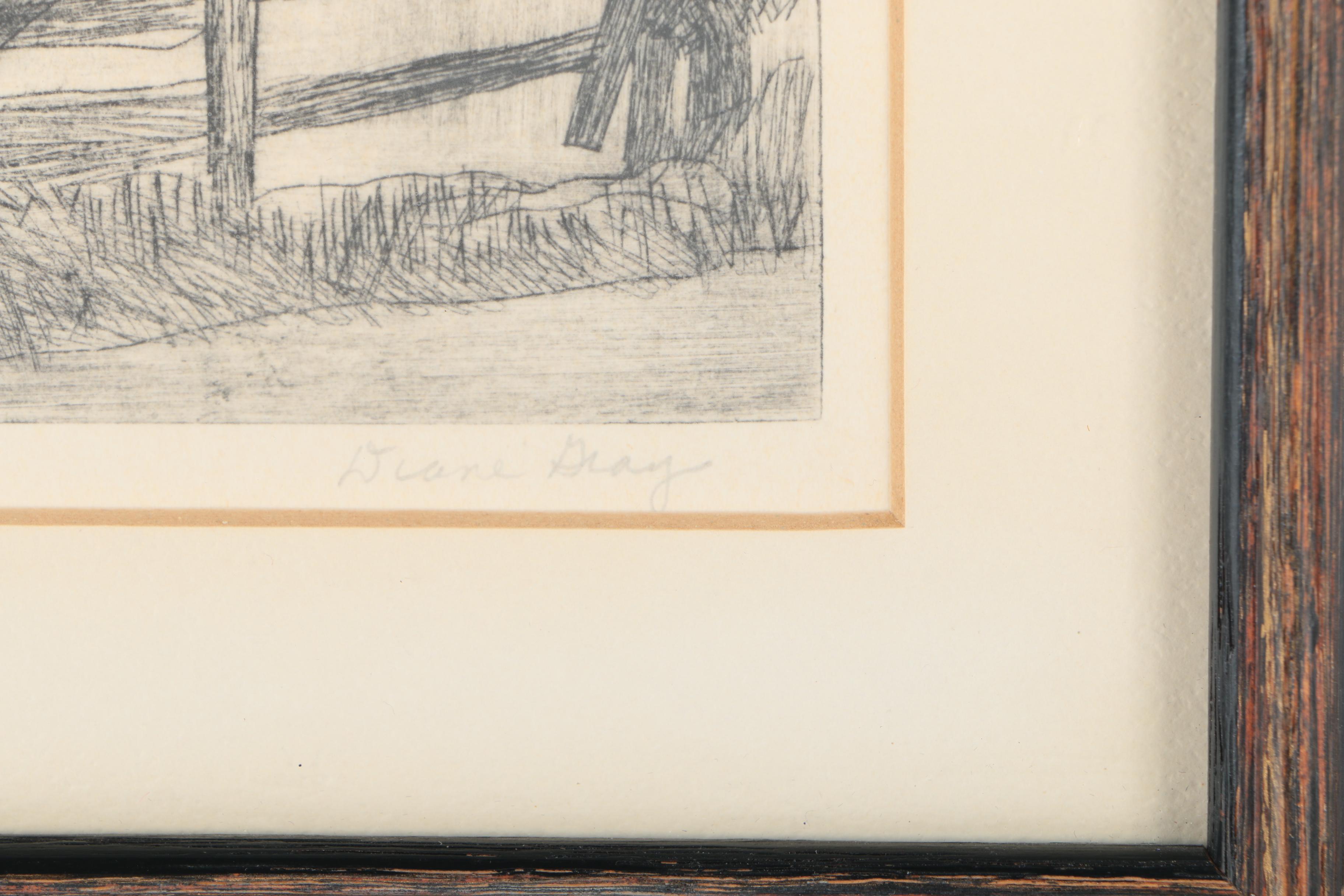 Diane Gray Artist's Proof Lithograph "Broken Gate"