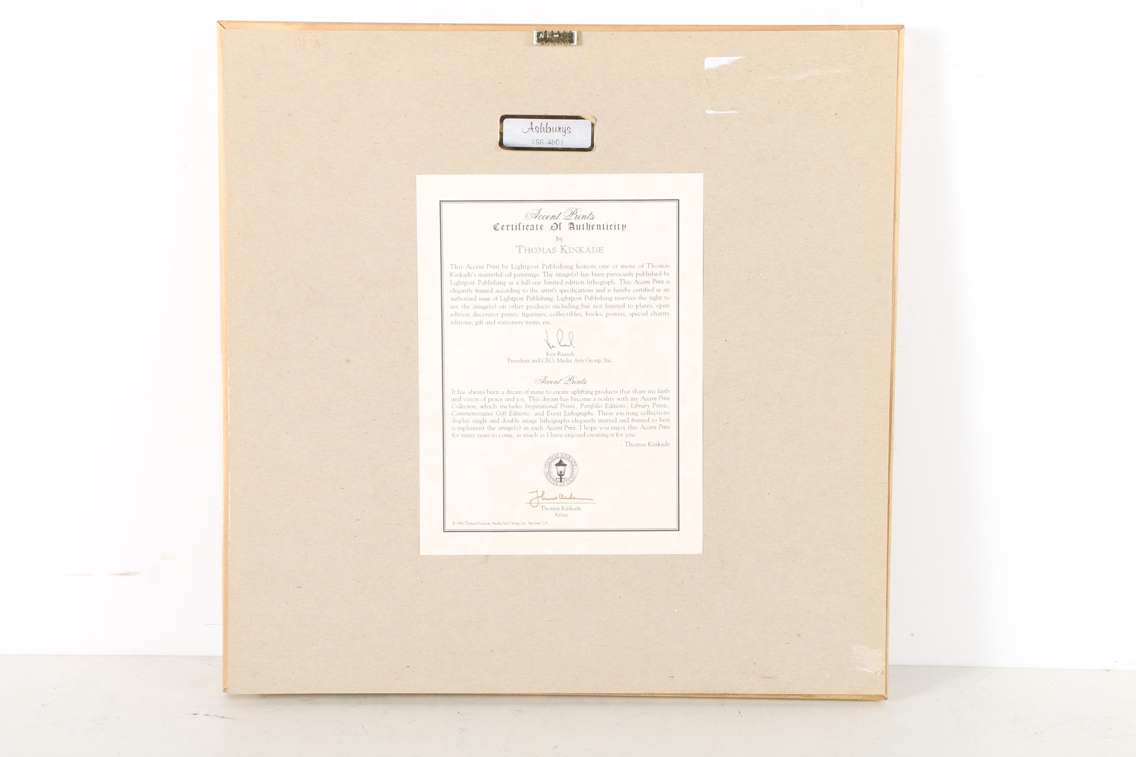 Offset Lithograph After Thomas Kinkade "Home For The Holidays"