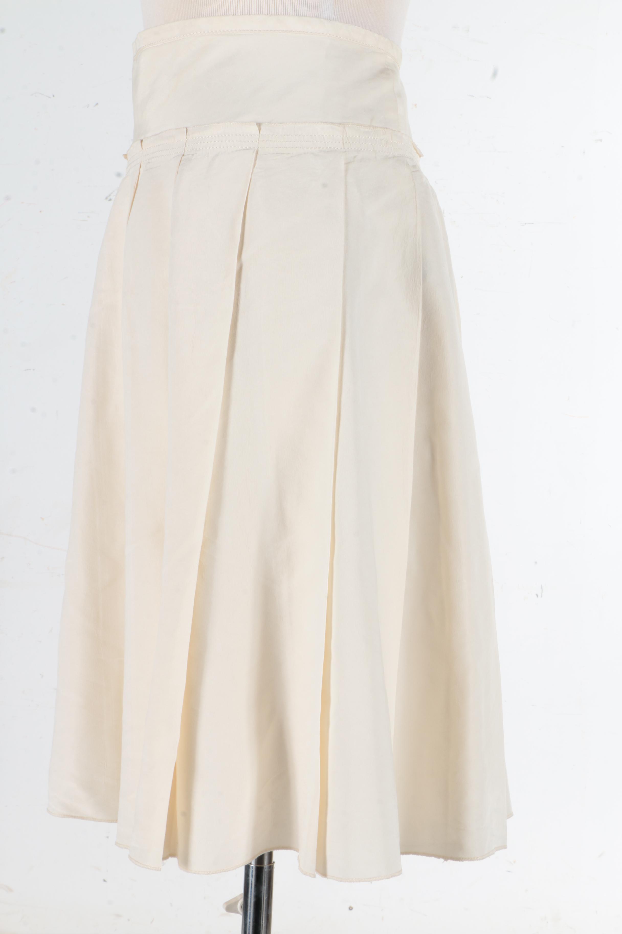 Prada Cream Silk Skirt