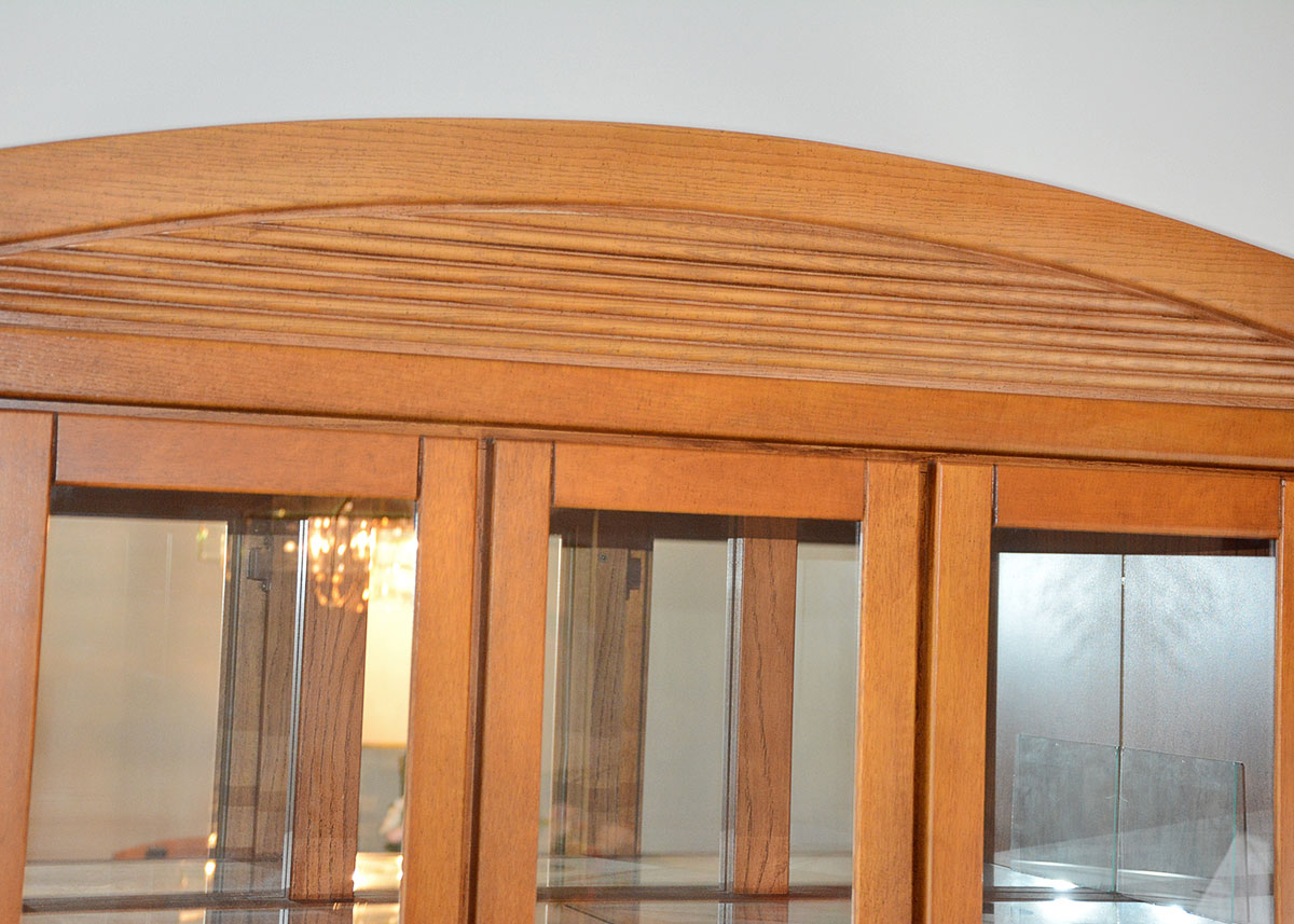 Oak Laminate China Cabinet by Broyhill