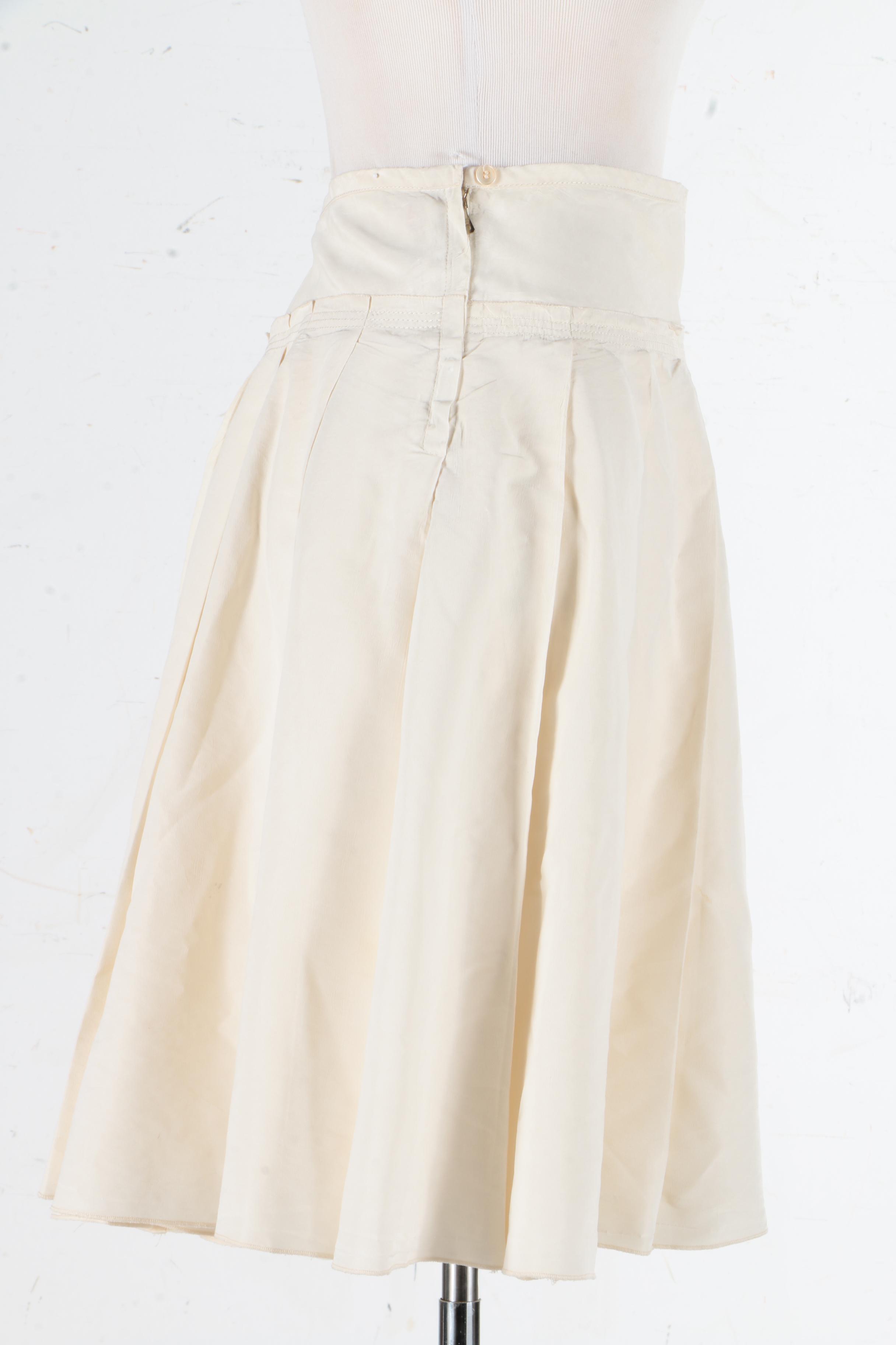 Prada Cream Silk Skirt