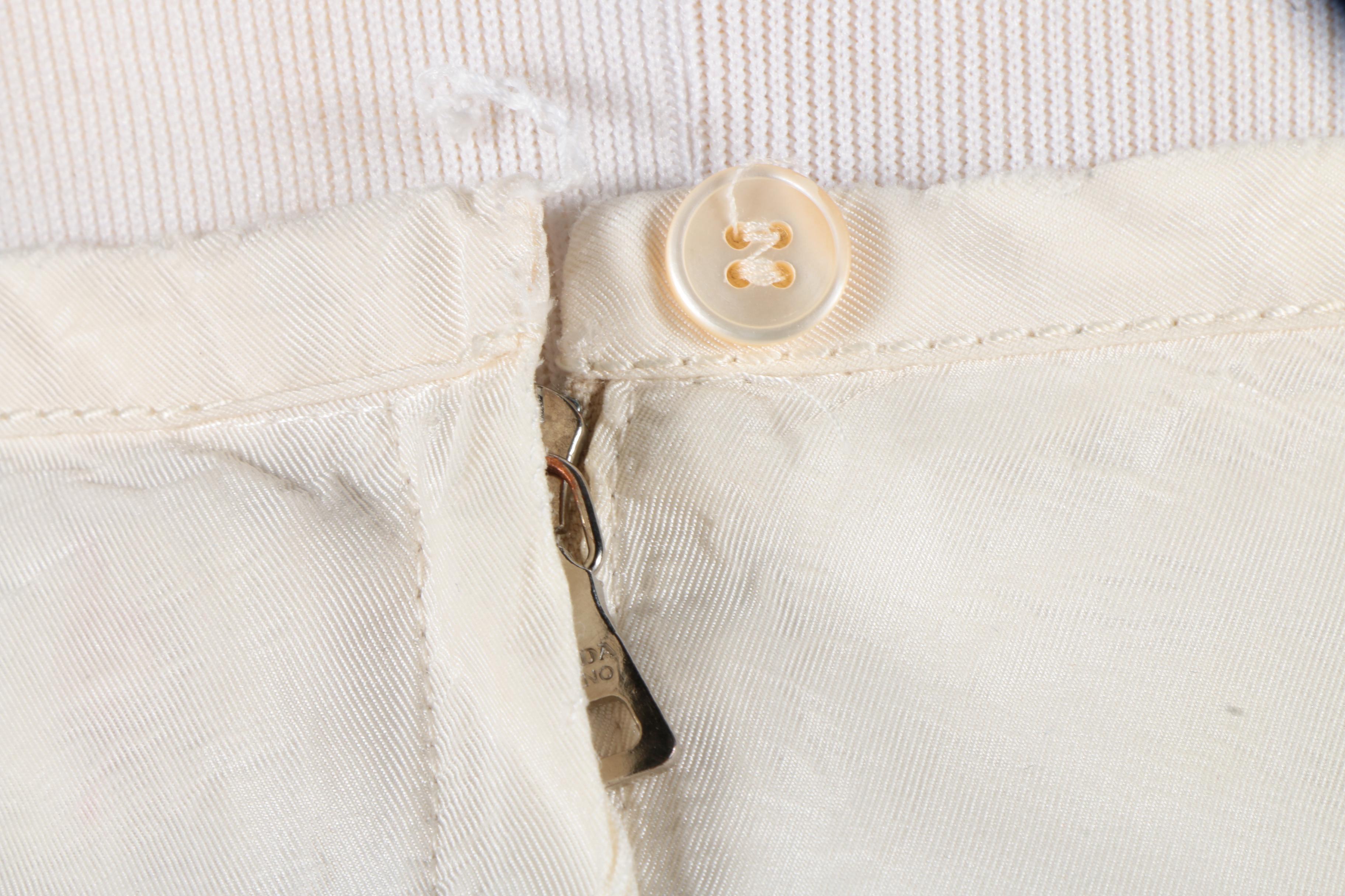 Prada Cream Silk Skirt