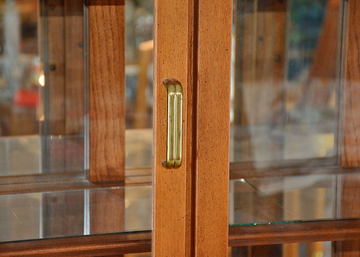 Oak Laminate China Cabinet by Broyhill