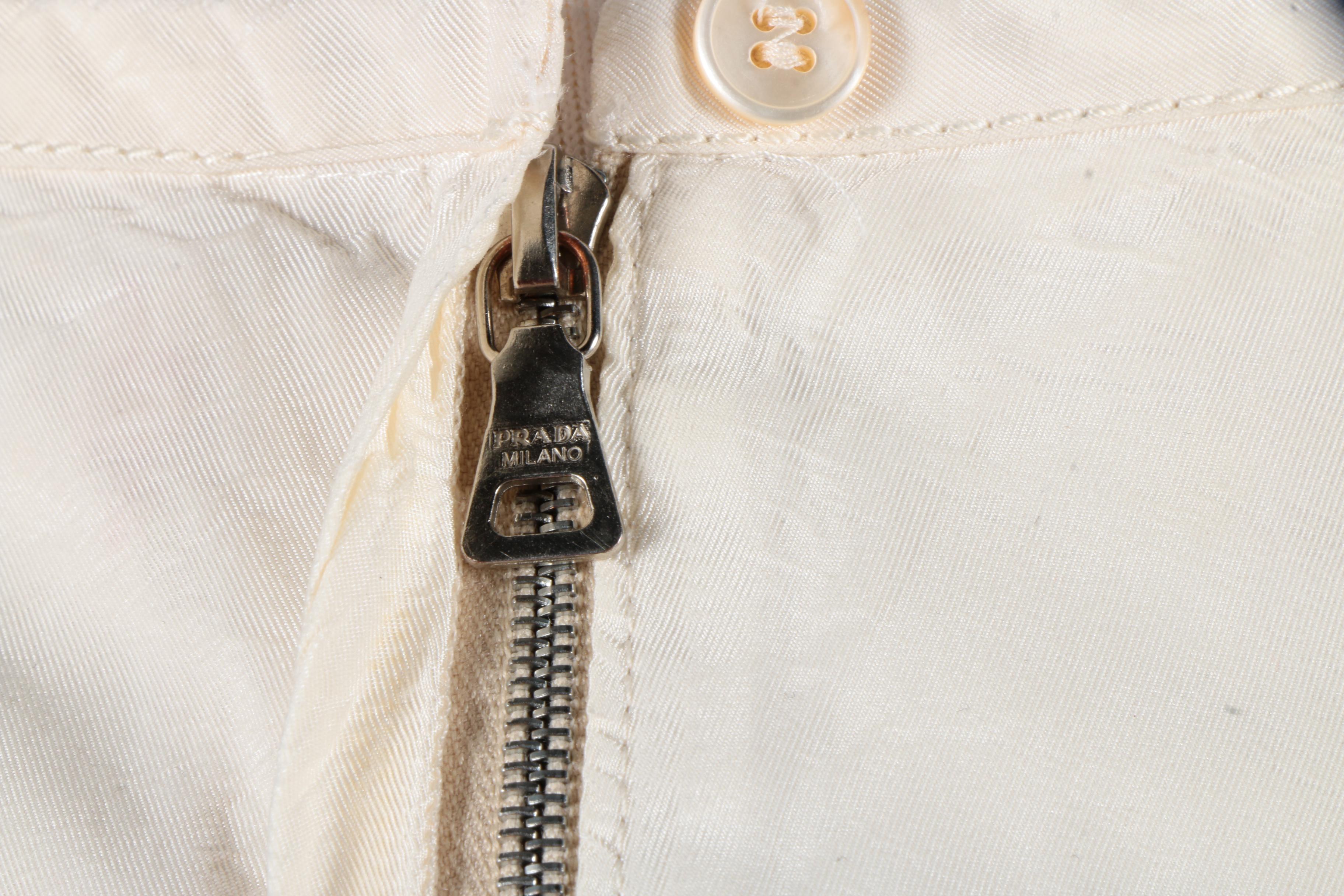 Prada Cream Silk Skirt