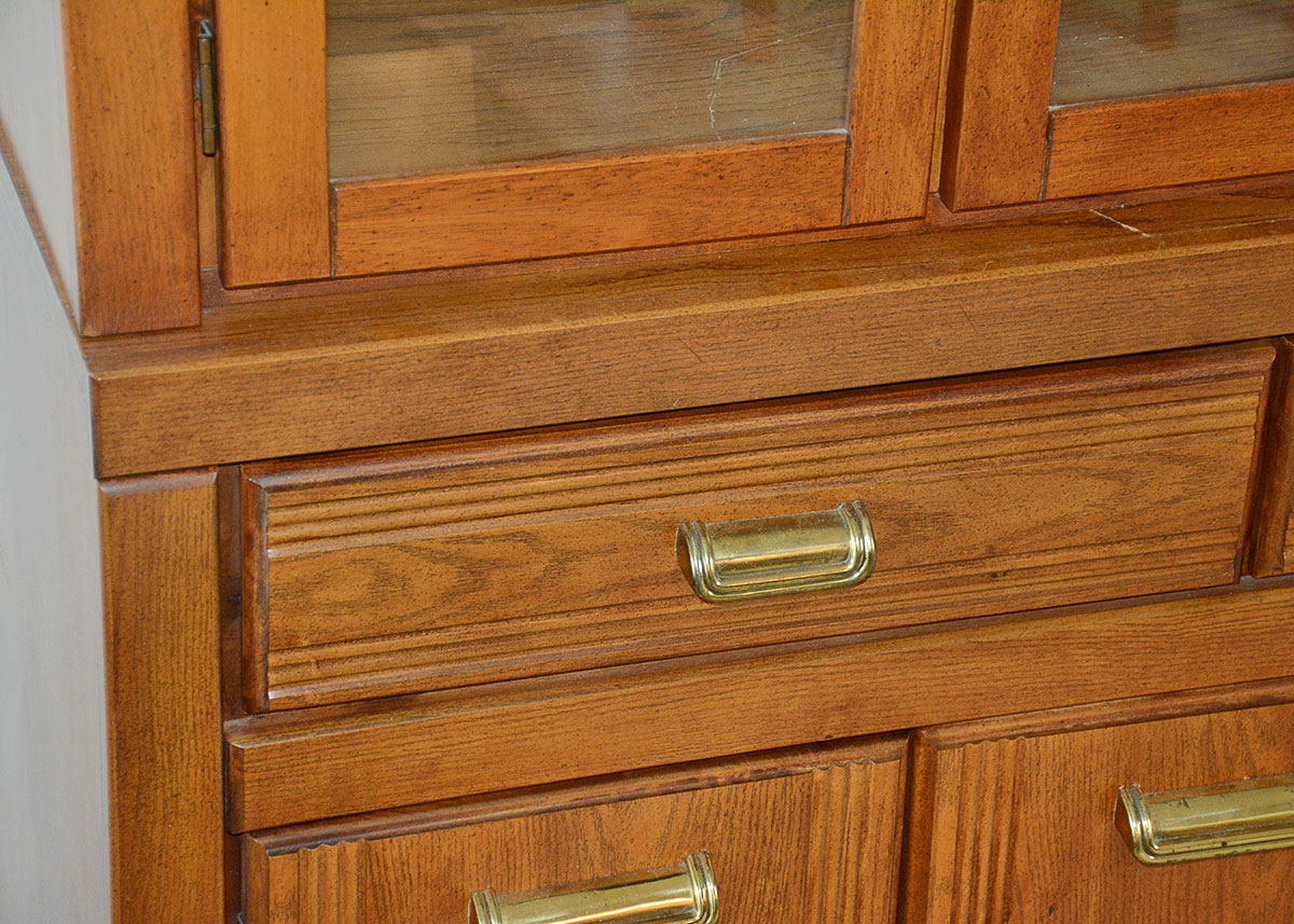 Oak Laminate China Cabinet by Broyhill