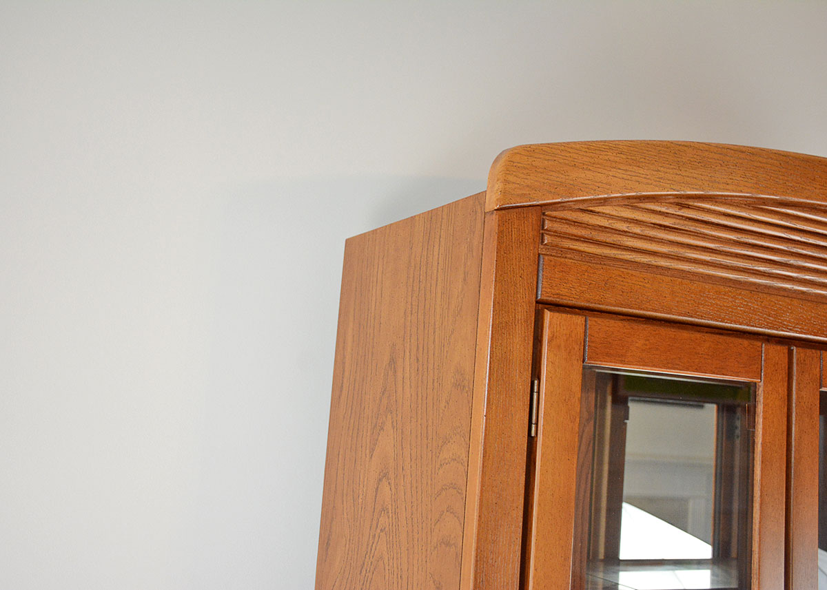 Oak Laminate China Cabinet by Broyhill