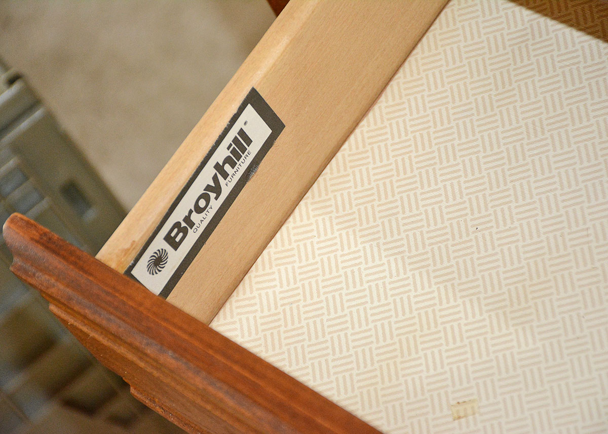 Oak Laminate China Cabinet by Broyhill