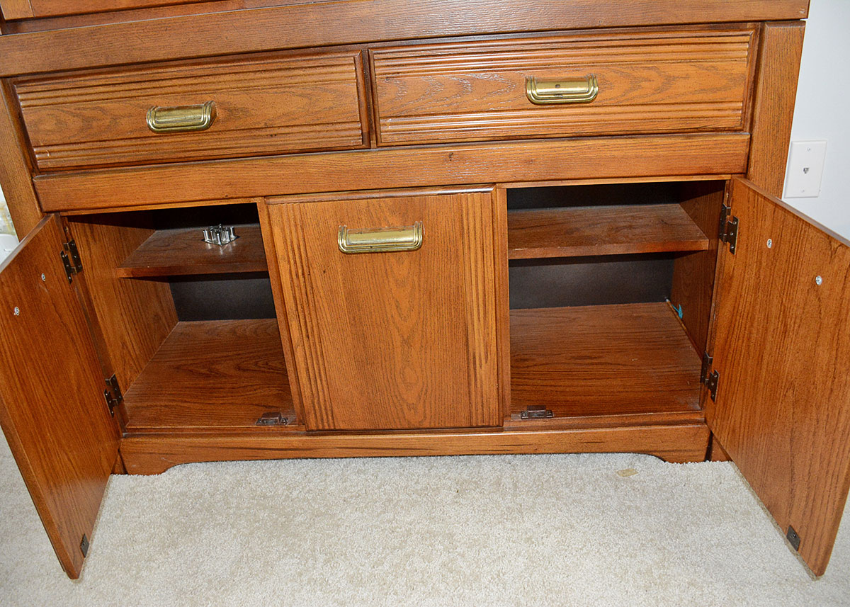 Oak Laminate China Cabinet by Broyhill