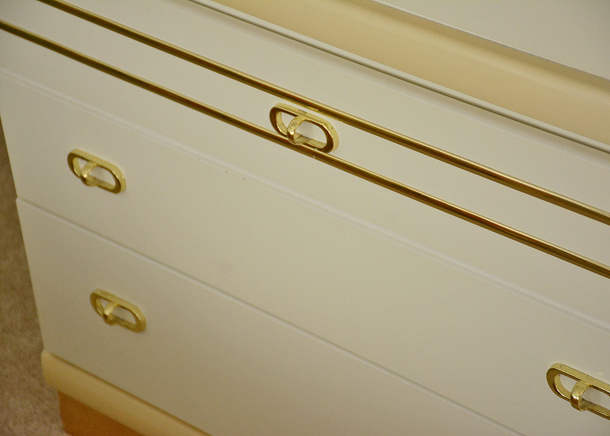 Art Deco Style White Vinyl Armoire