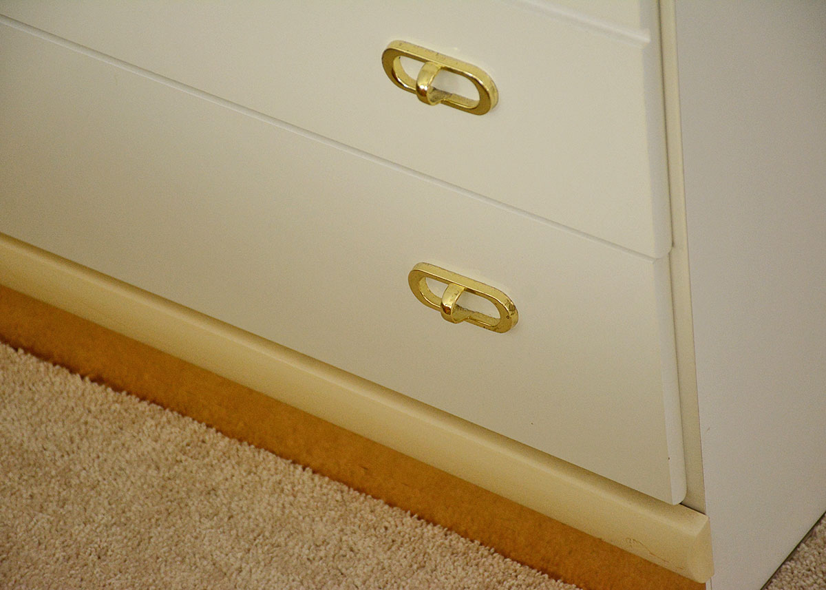 Art Deco Style White Vinyl Armoire