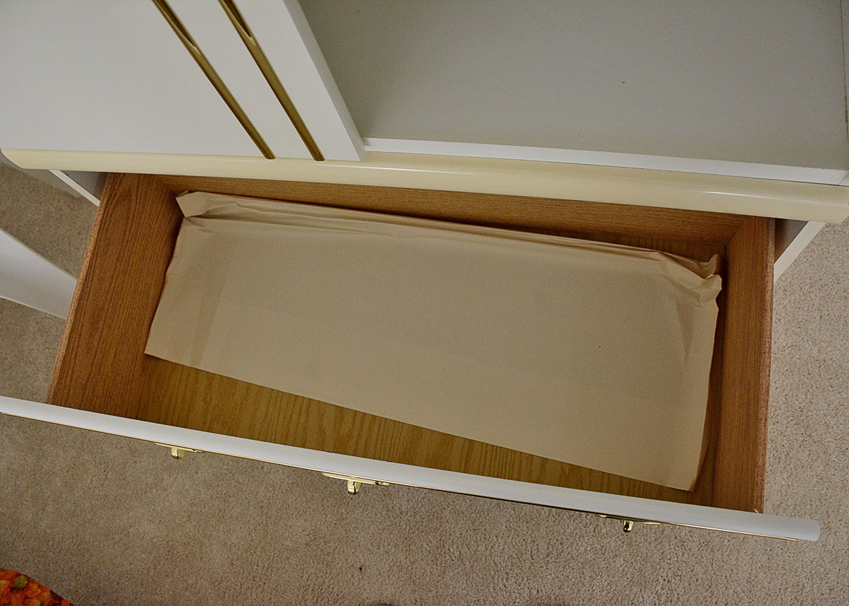 Art Deco Style White Vinyl Armoire