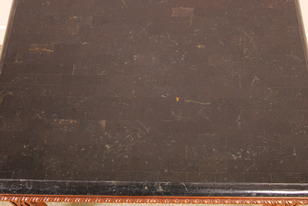 Marble Tile Topped Wooden Table