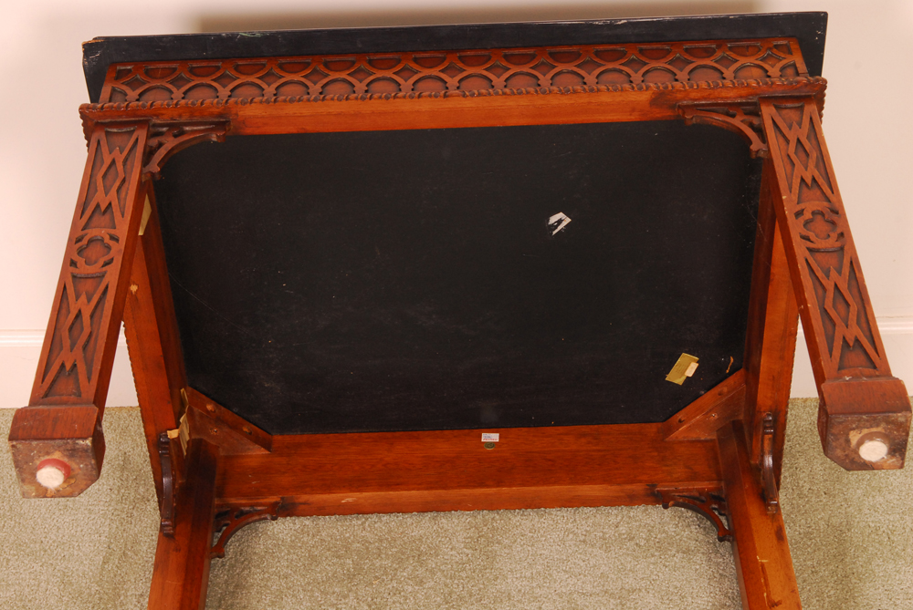 Marble Tile Topped Wooden Table