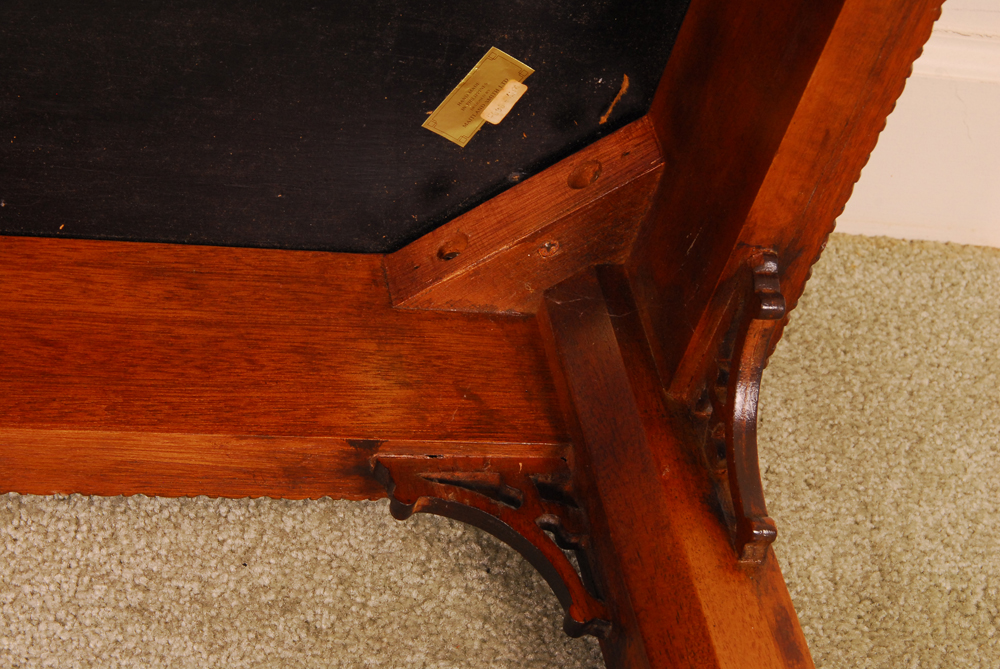 Marble Tile Topped Wooden Table