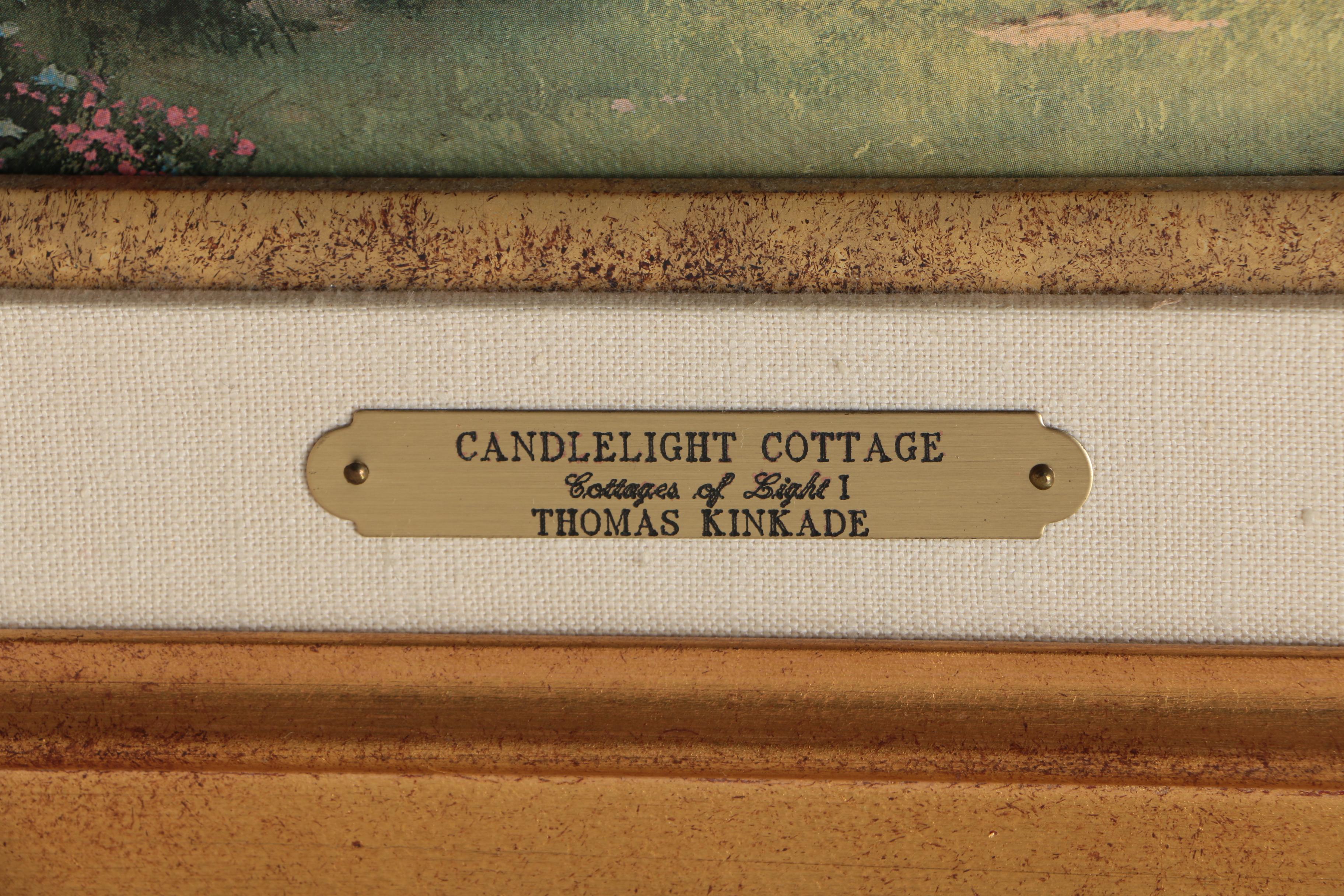 Thomas Kinkade Offset Lithograph on Canvas "Candlelight Cottage"
