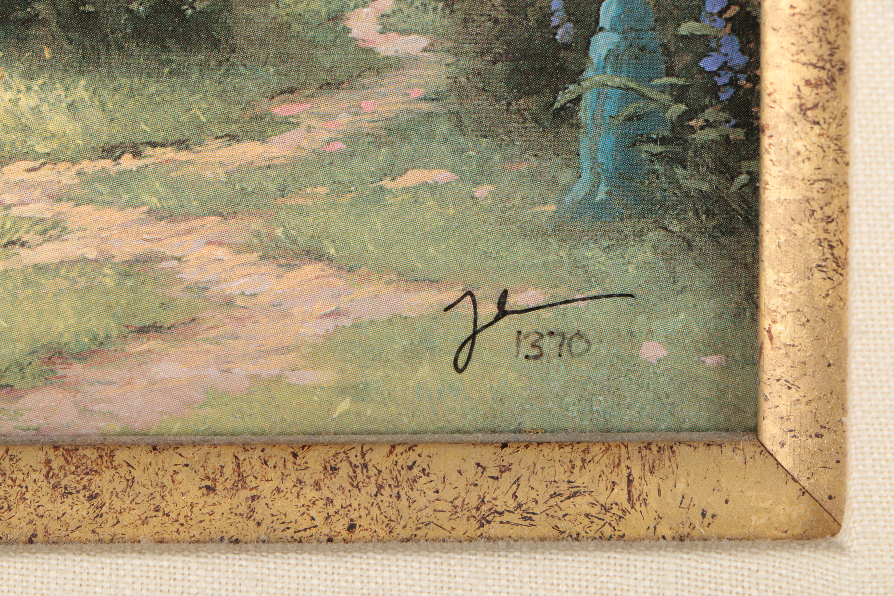 Thomas Kinkade Offset Lithograph on Canvas "Candlelight Cottage"