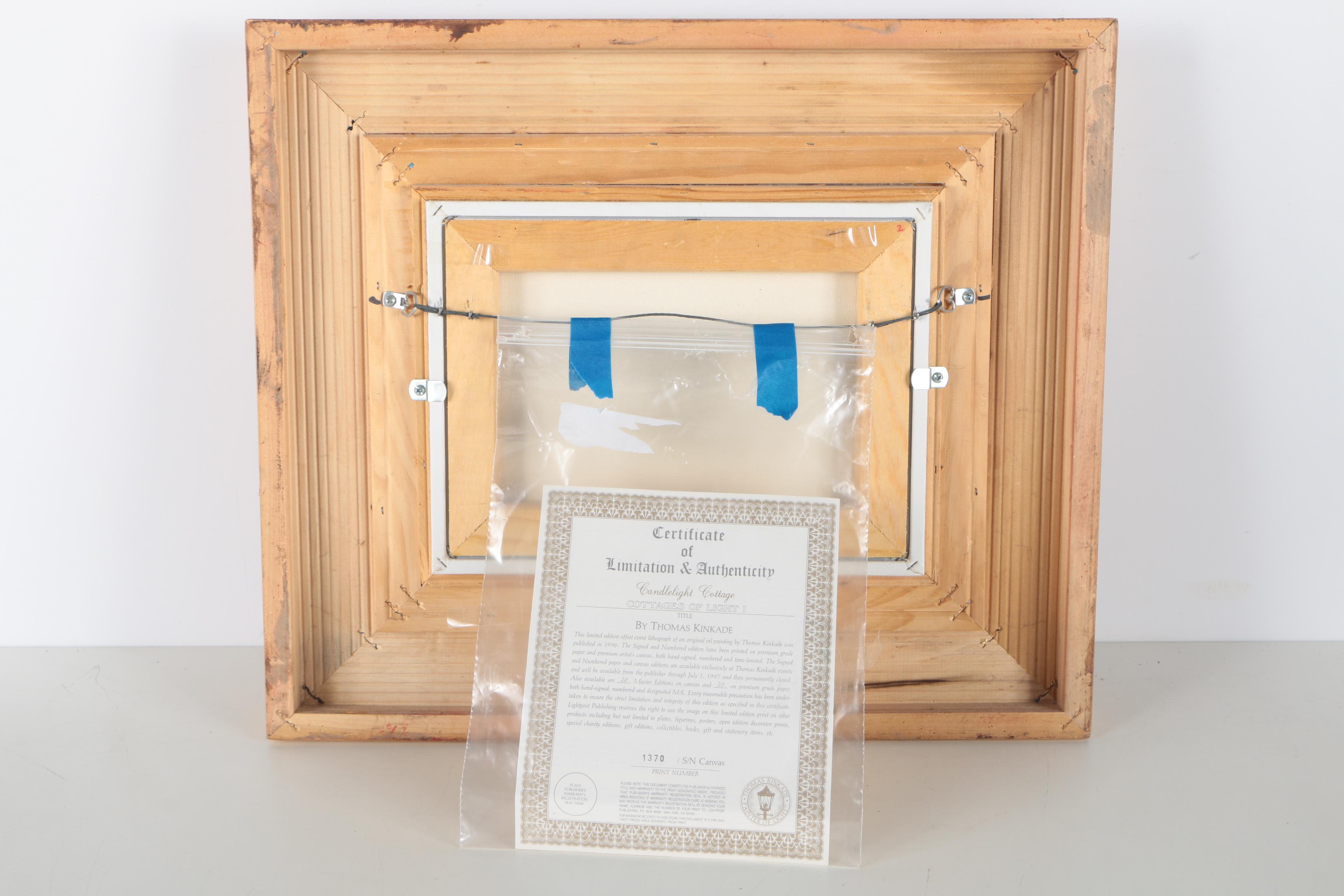 Thomas Kinkade Offset Lithograph on Canvas "Candlelight Cottage"