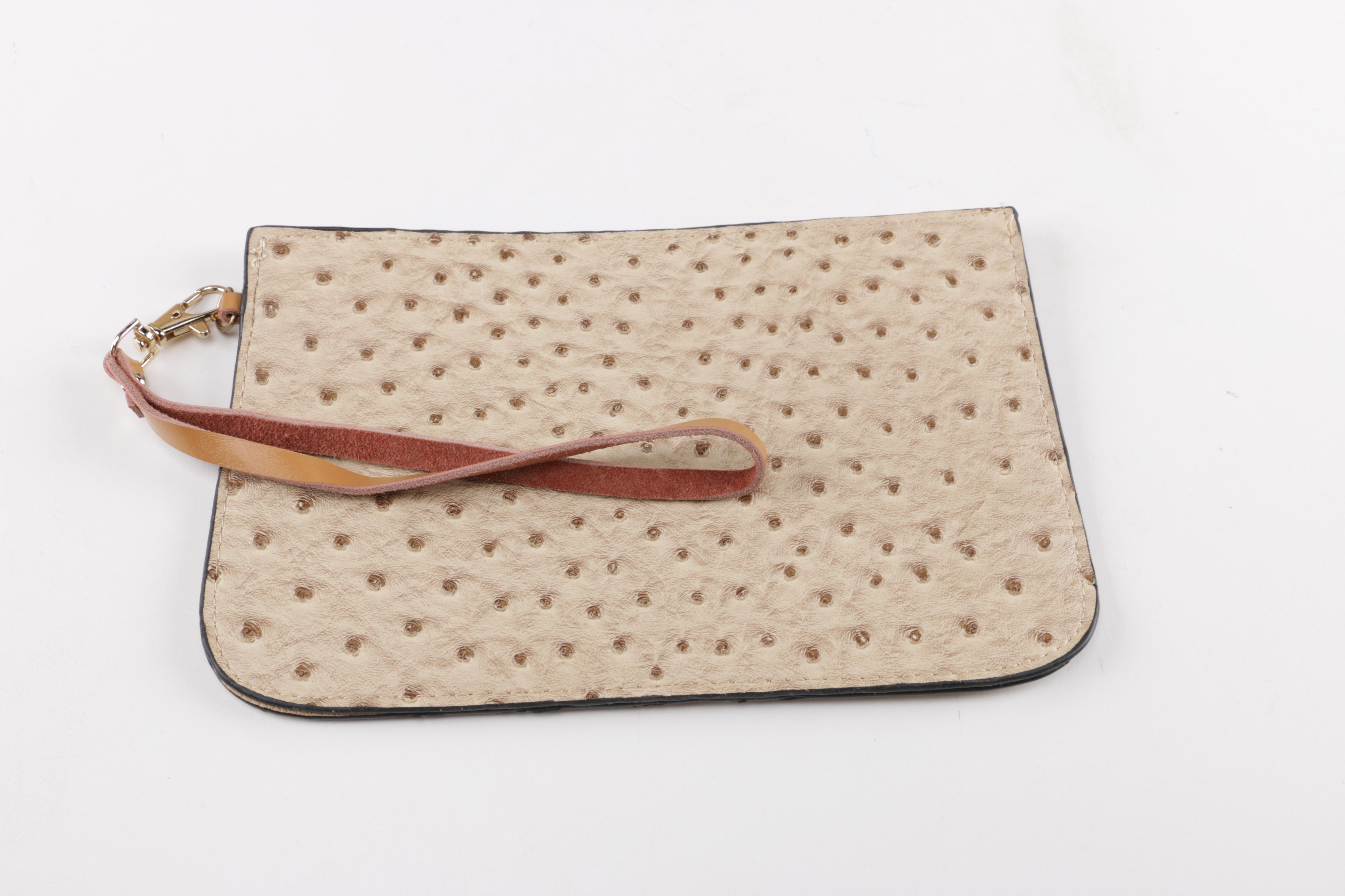 Ostrich Handbags and Clutch Wristlet