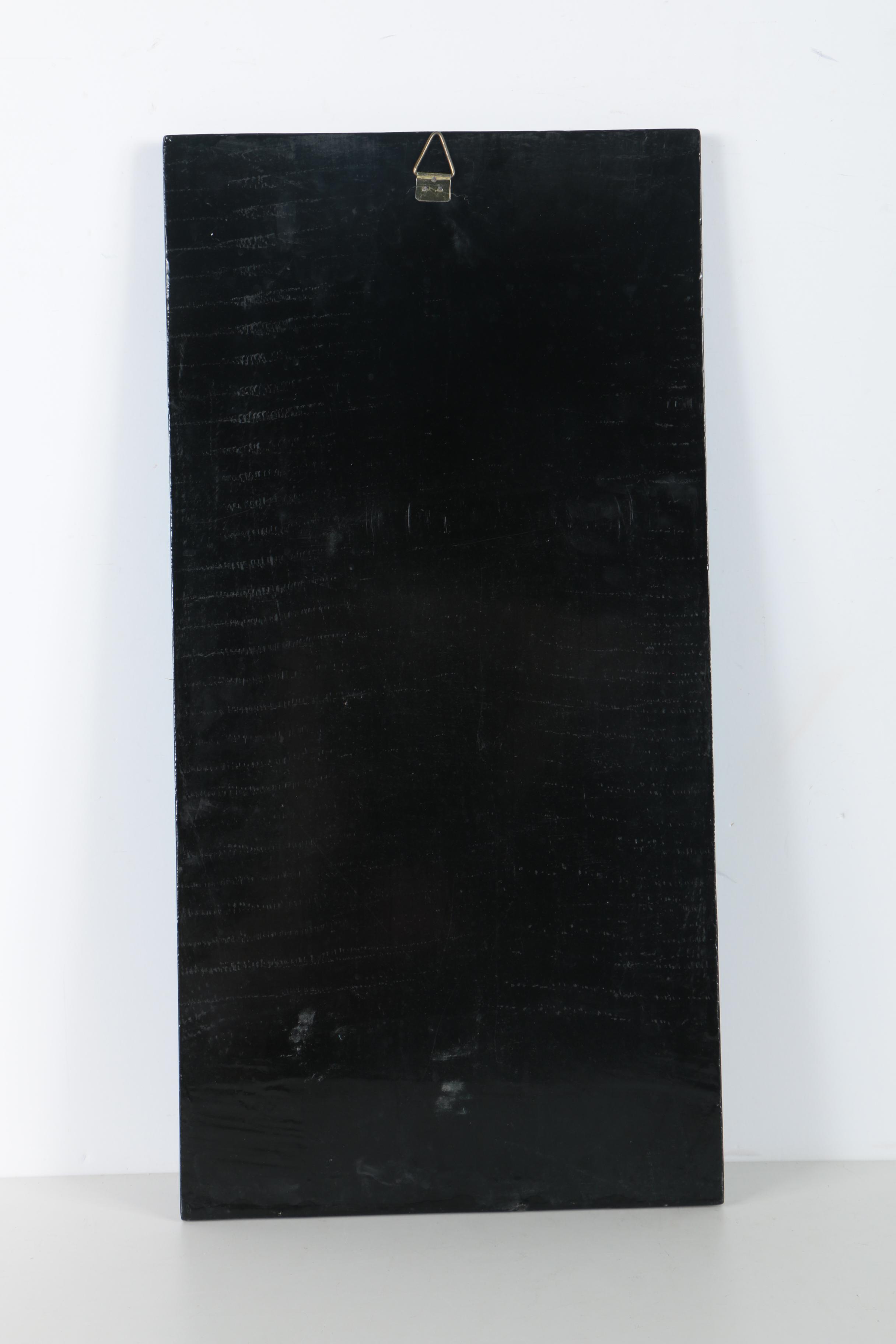 Vietnamese Lacquered Wood Panels With Mother of Pearl Inlay