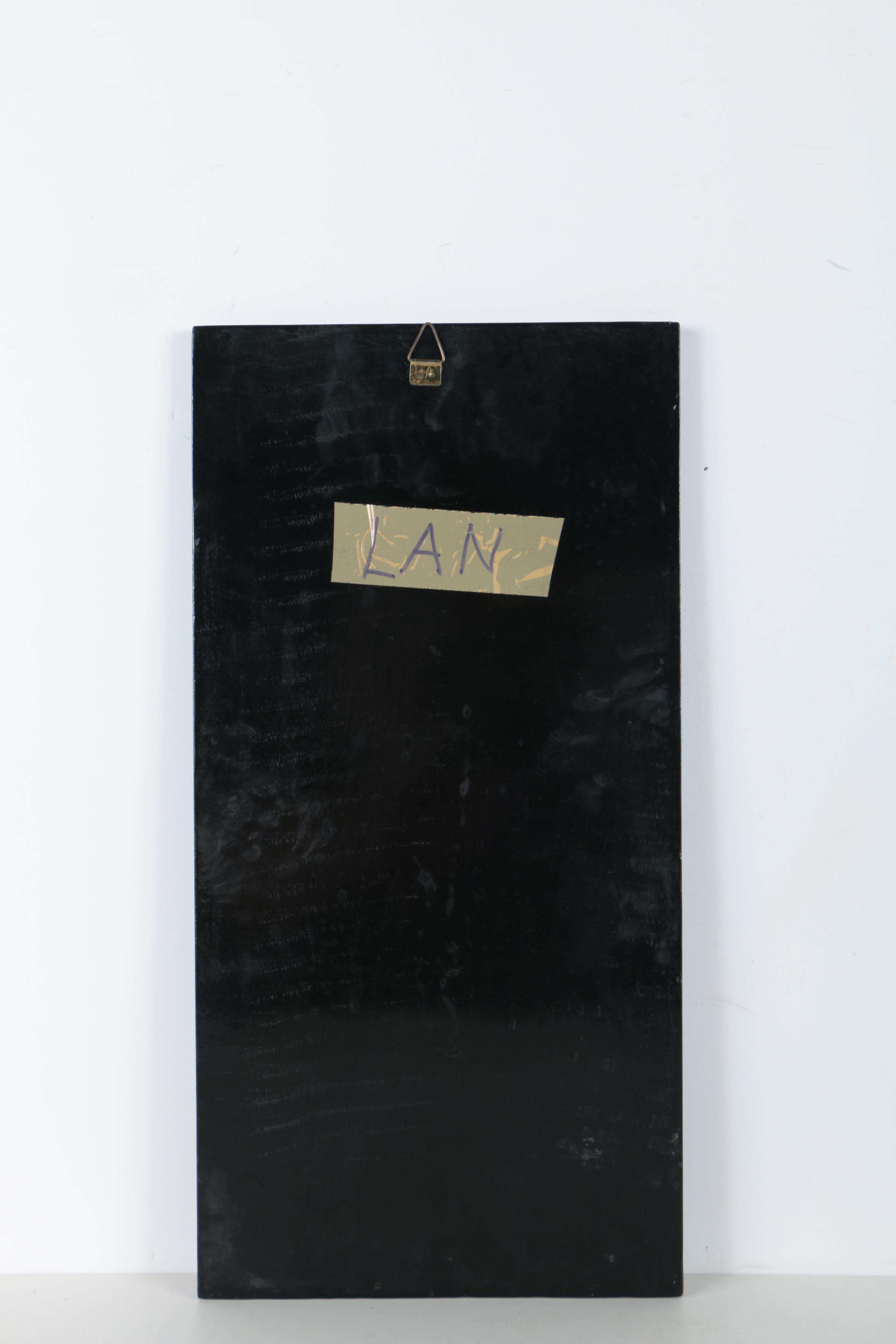 Vietnamese Lacquered Wood Panels With Mother of Pearl Inlay