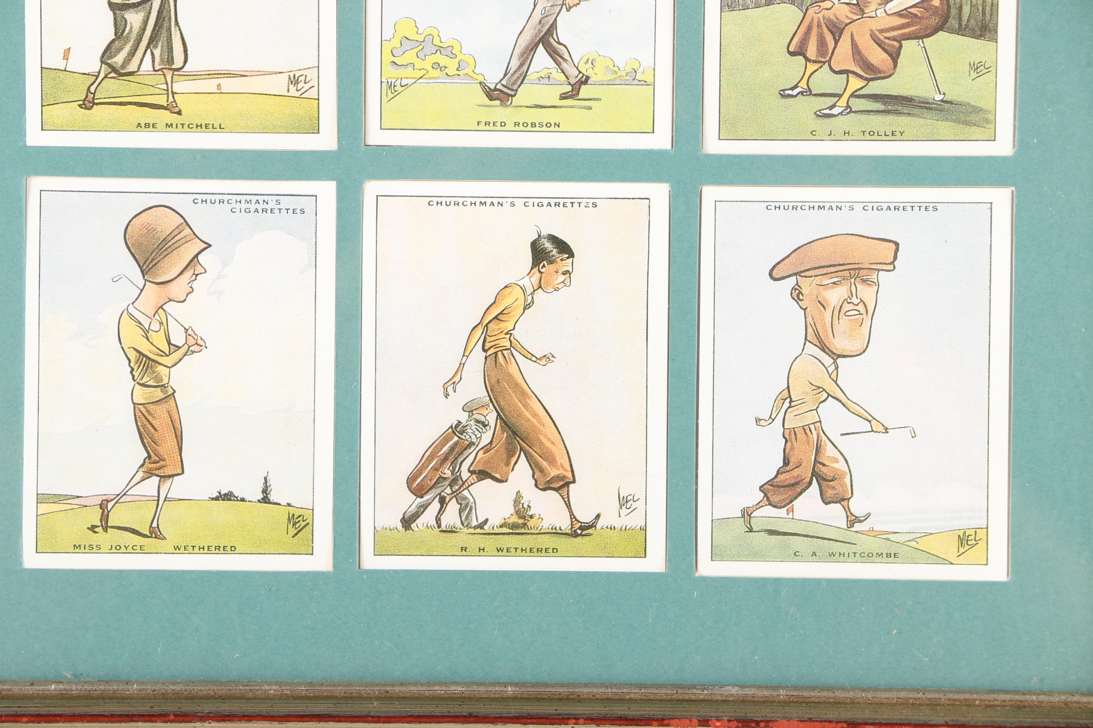 Offset Lithograph Reproductions of Churchman's Cigarettes Prominent Golfer's Trading Cards
