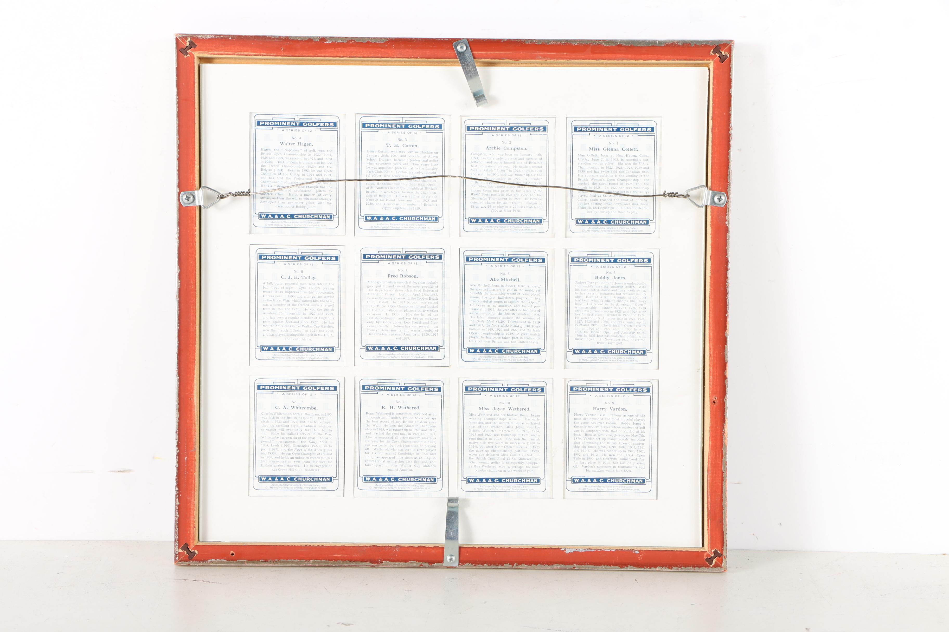 Offset Lithograph Reproductions of Churchman's Cigarettes Prominent Golfer's Trading Cards