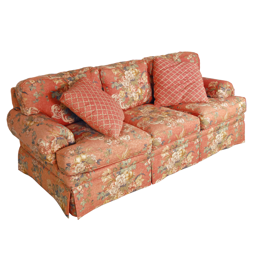 King Hickory Floral Upholstered Sofa