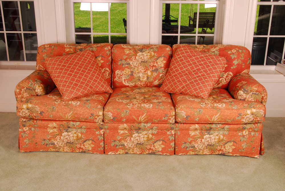 King Hickory Floral Upholstered Sofa