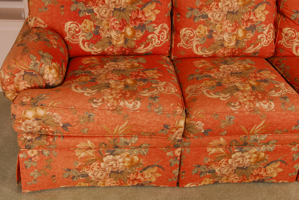 King Hickory Floral Upholstered Sofa