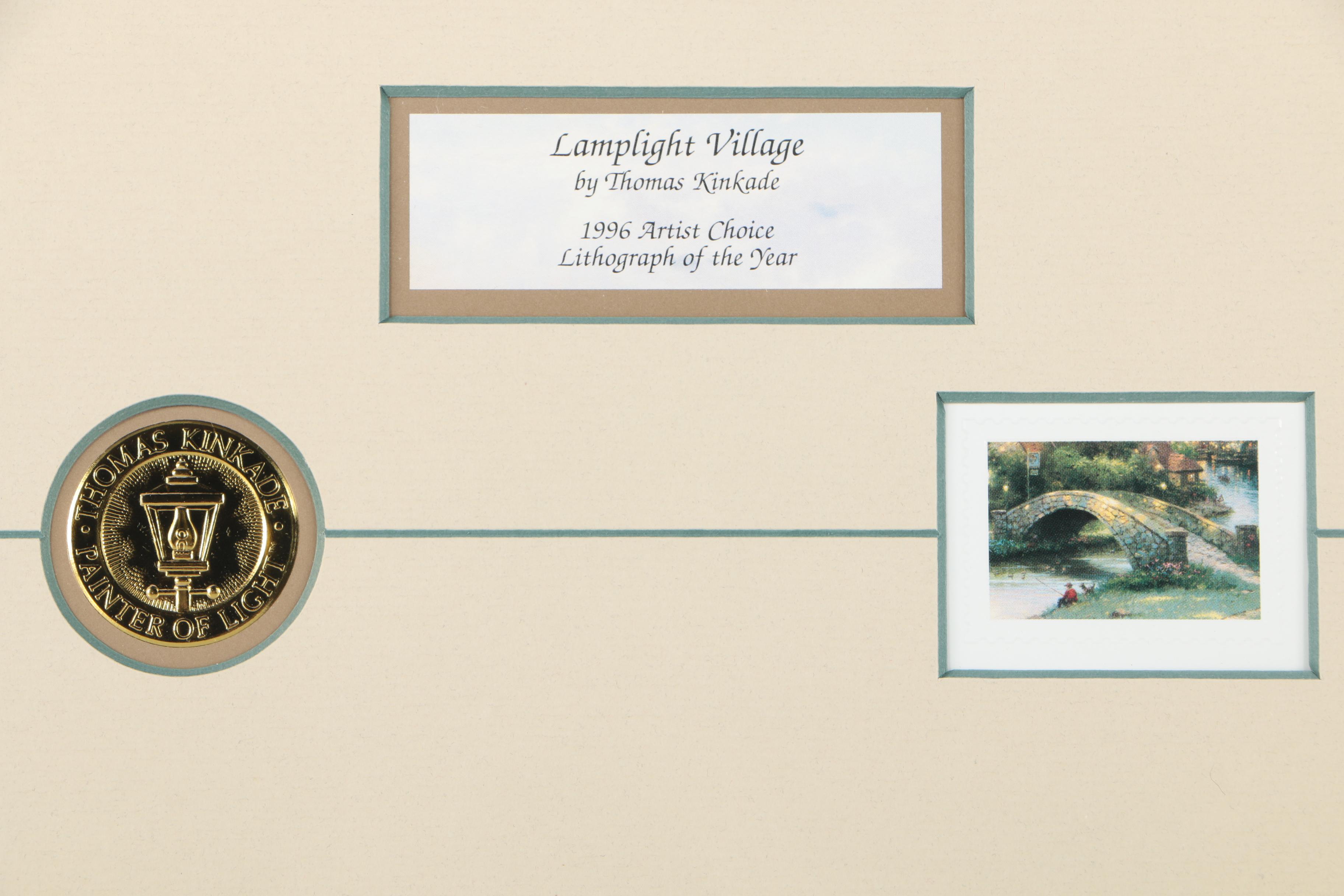 After Thomas Kinkade Offset Lithograph on Paper "Lamplight Village"