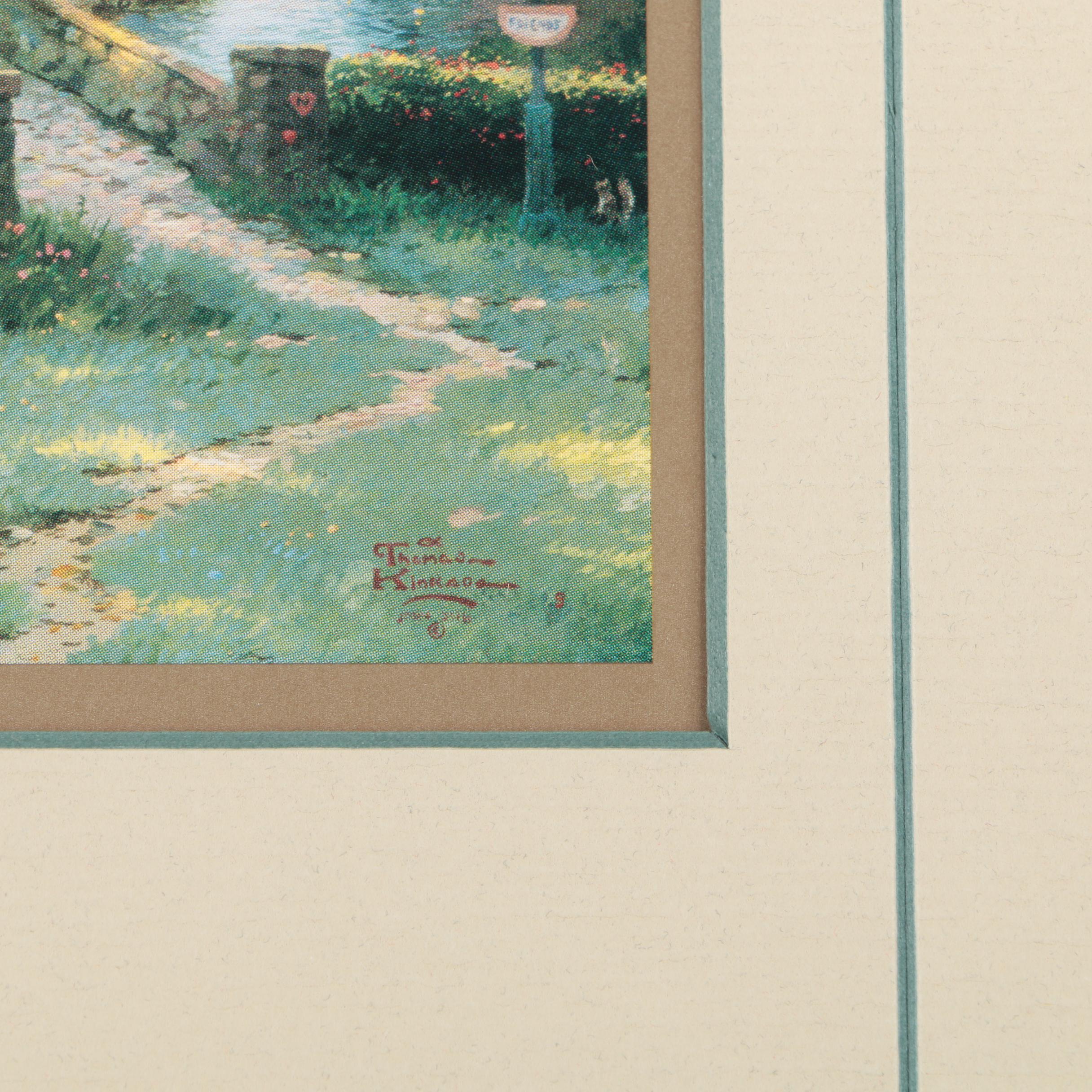 After Thomas Kinkade Offset Lithograph on Paper "Lamplight Village"