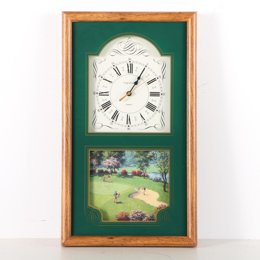 Ingraham Golf-Themed Analog Wall Clock